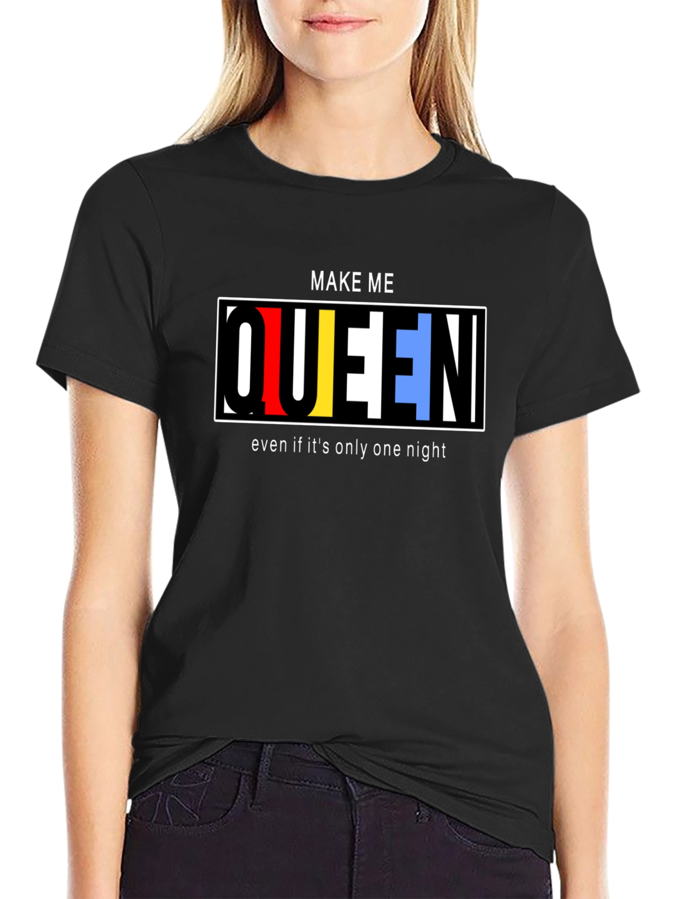 Make Me Queen Graphic T-Shirt - Black