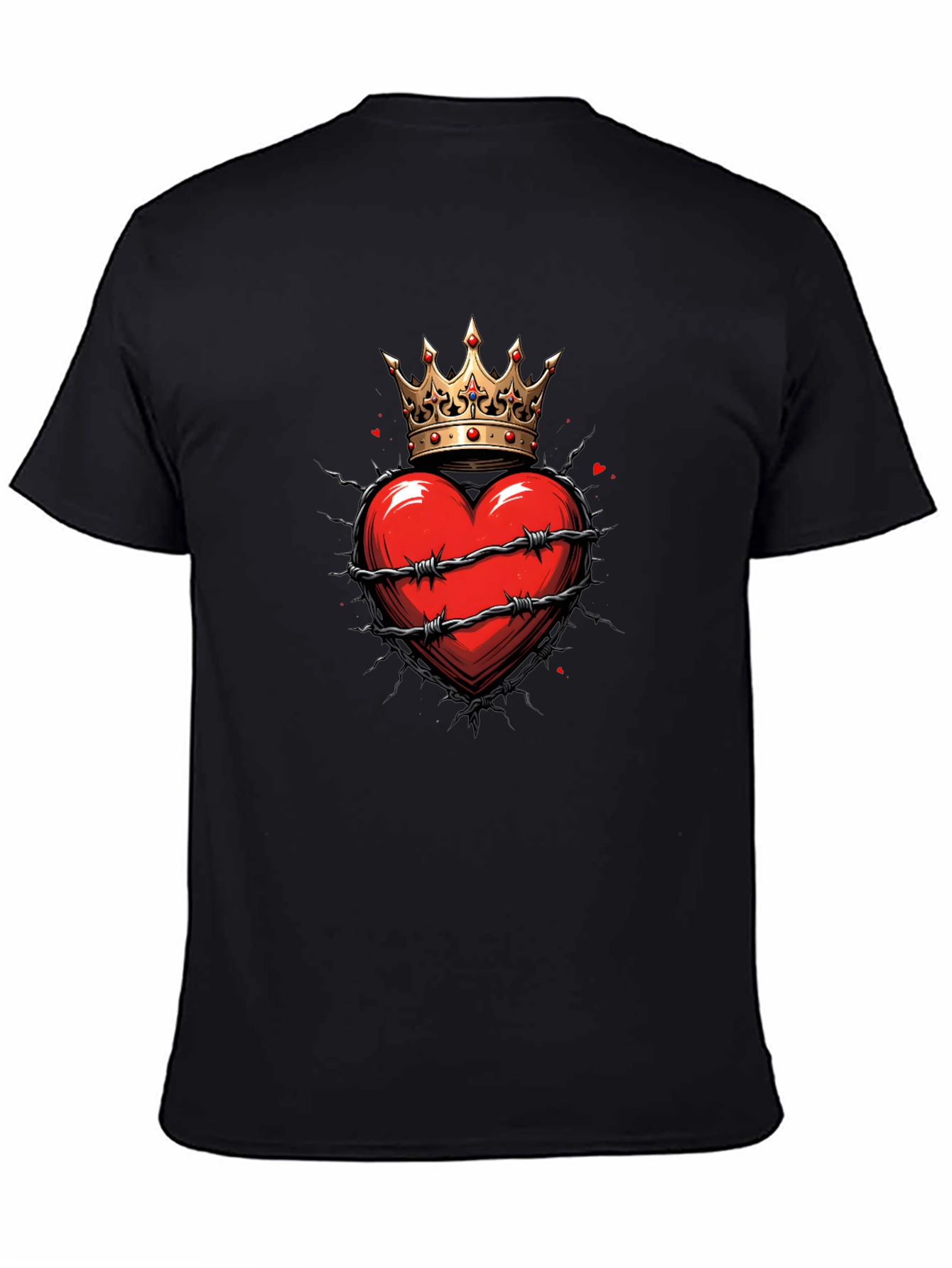 Crowned Heart Graphic Tee - Edgy Style