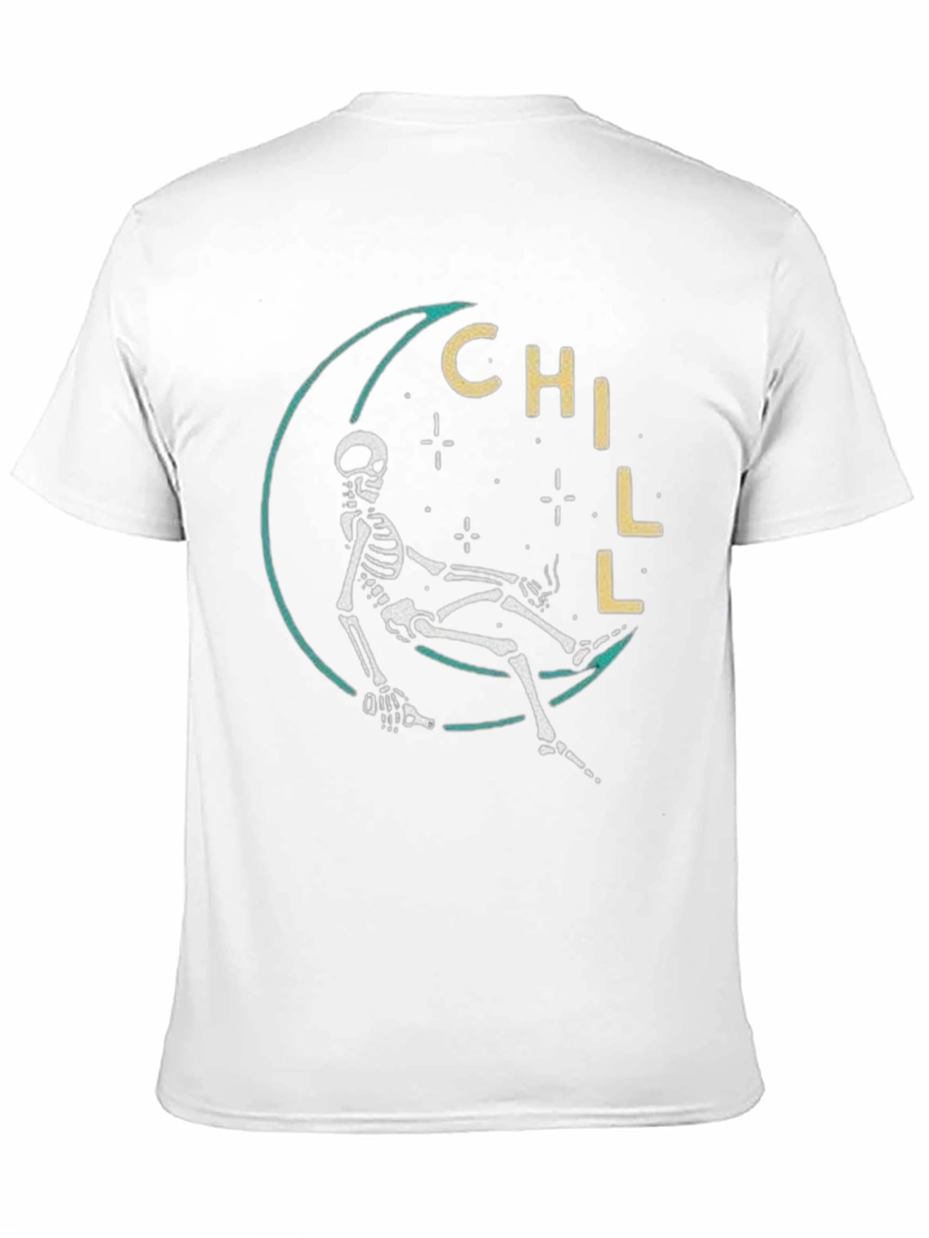 Chill Skeleton Moon T-Shirt - Relaxed Fit