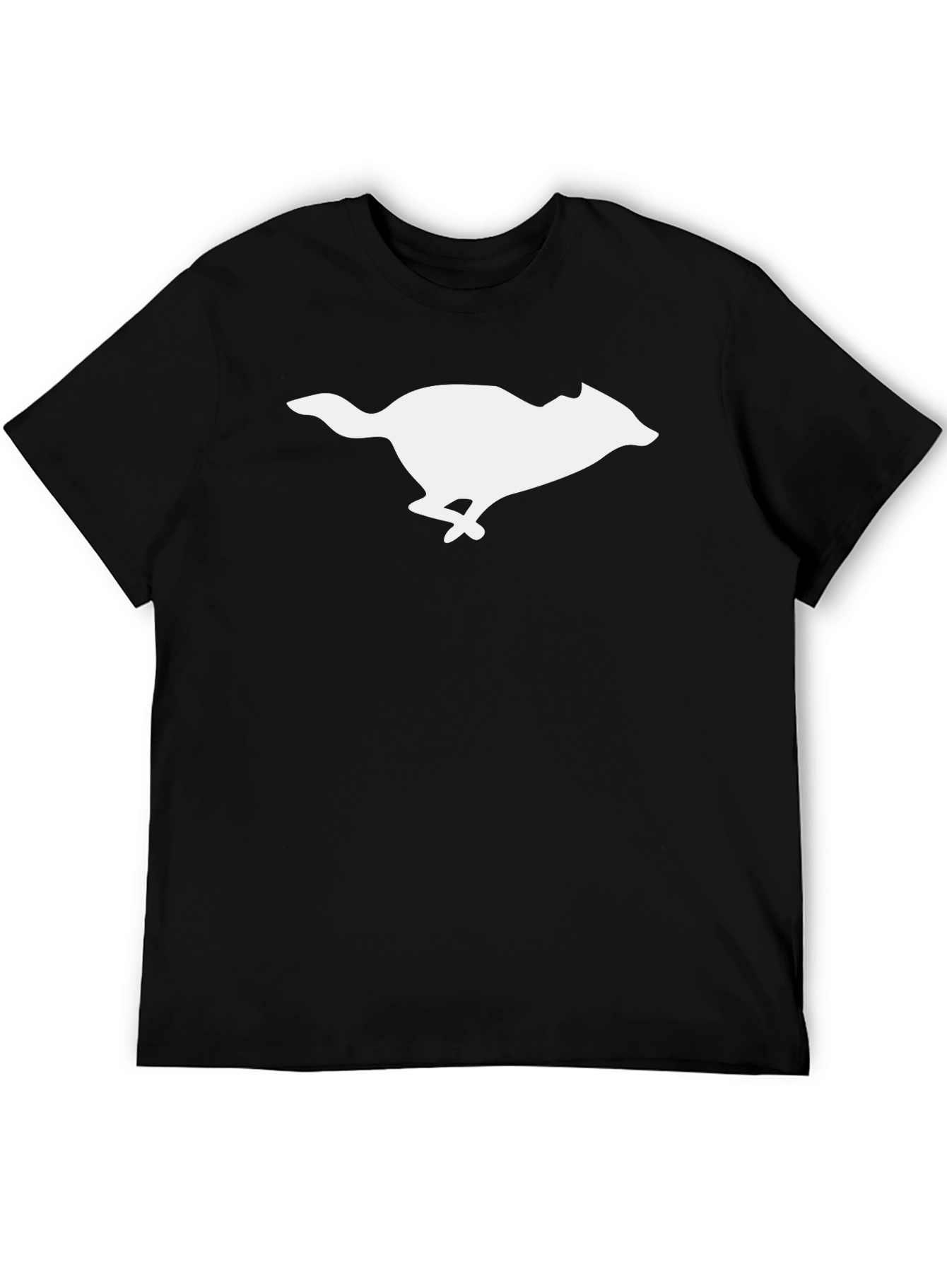Black T-Shirt with Running Animal Graphic