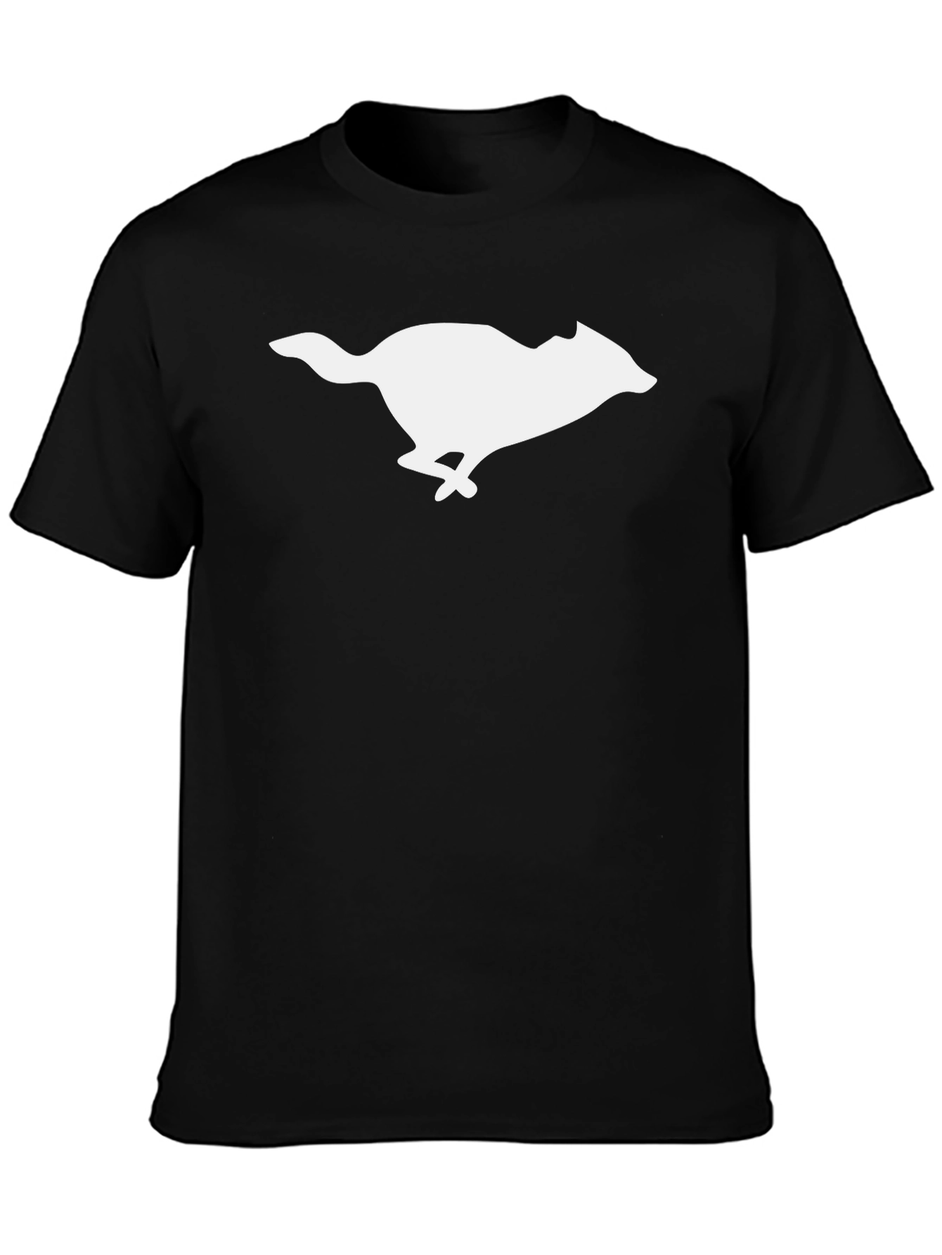 Black T-Shirt with Running Animal Graphic