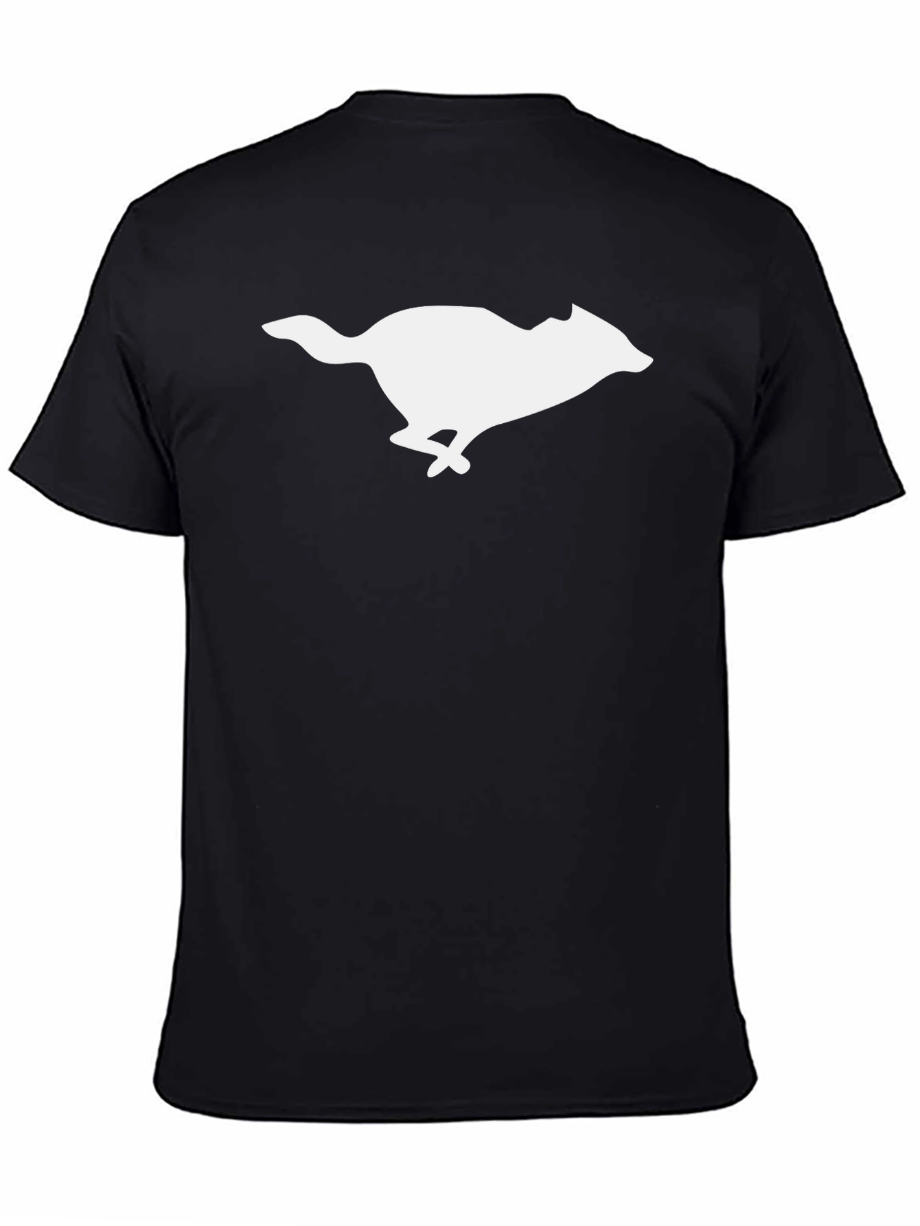 Black T-Shirt with Running Animal Graphic