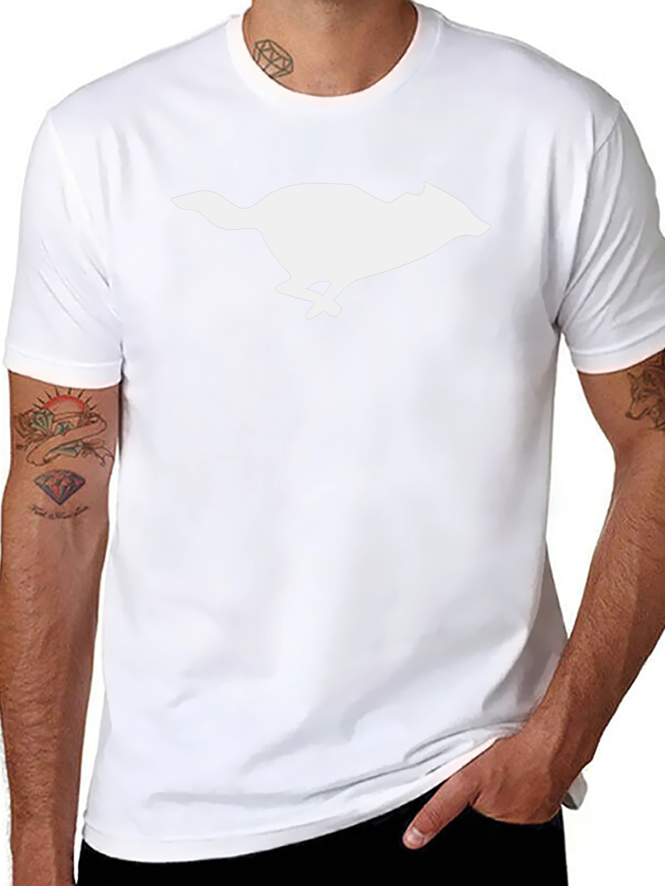Black T-Shirt with Running Animal Graphic