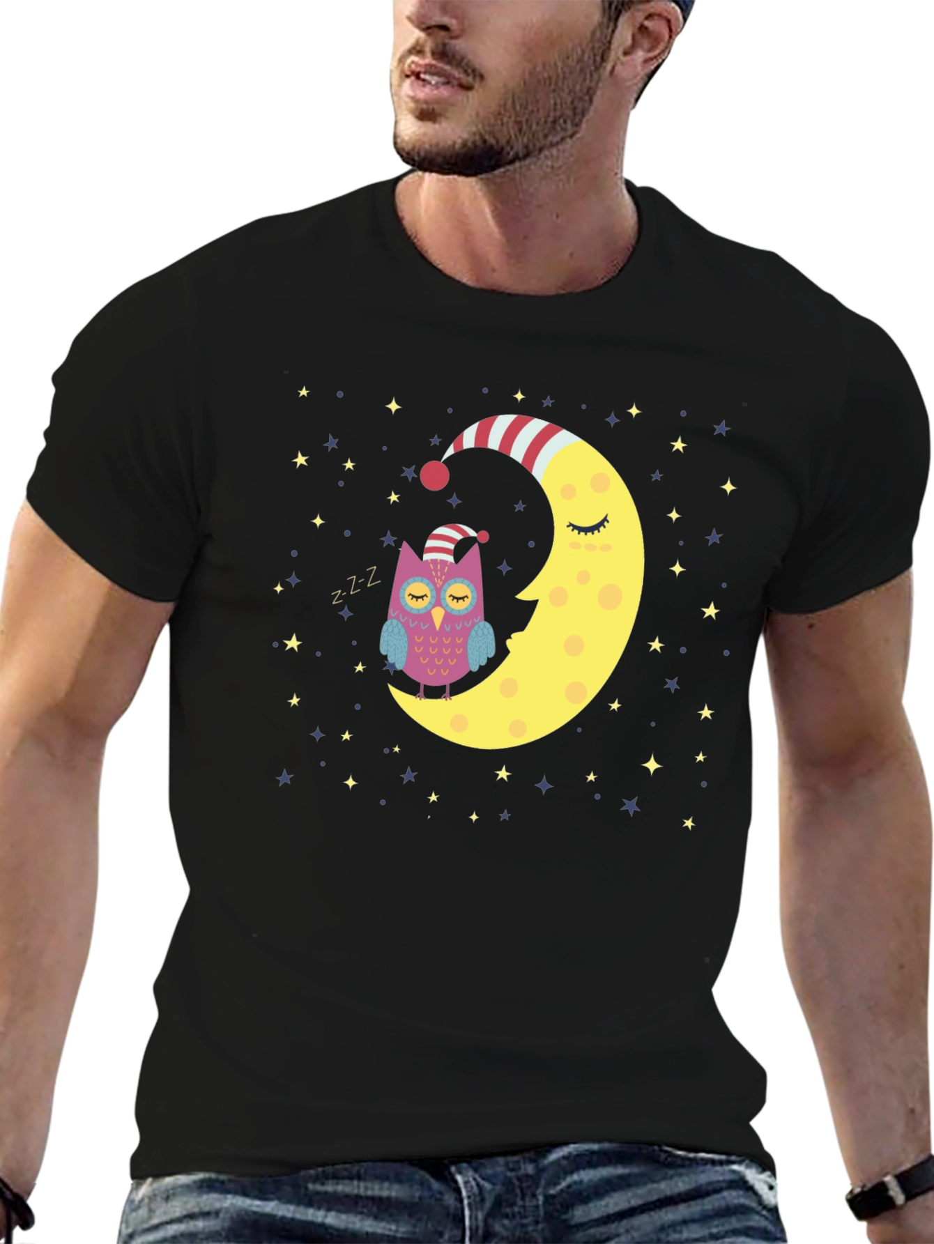 Dreamy Owl Moon T-Shirt - Sleepy Night Tee