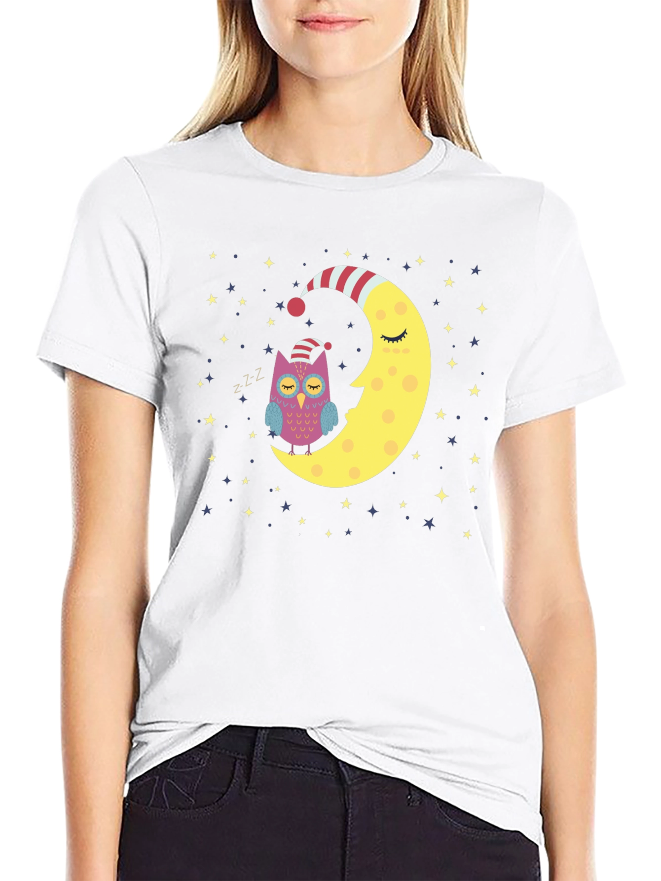 Dreamy Owl Moon T-Shirt - Sleepy Night Tee