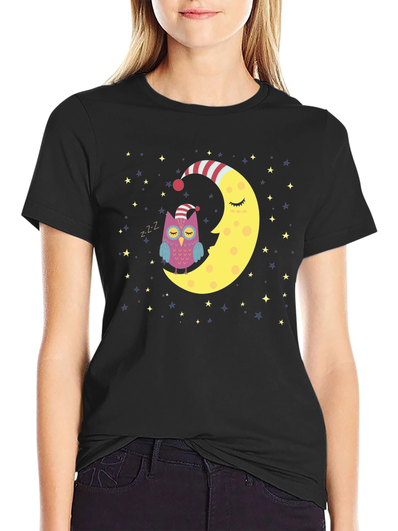 Dreamy Owl Moon T-Shirt - Sleepy Night Tee