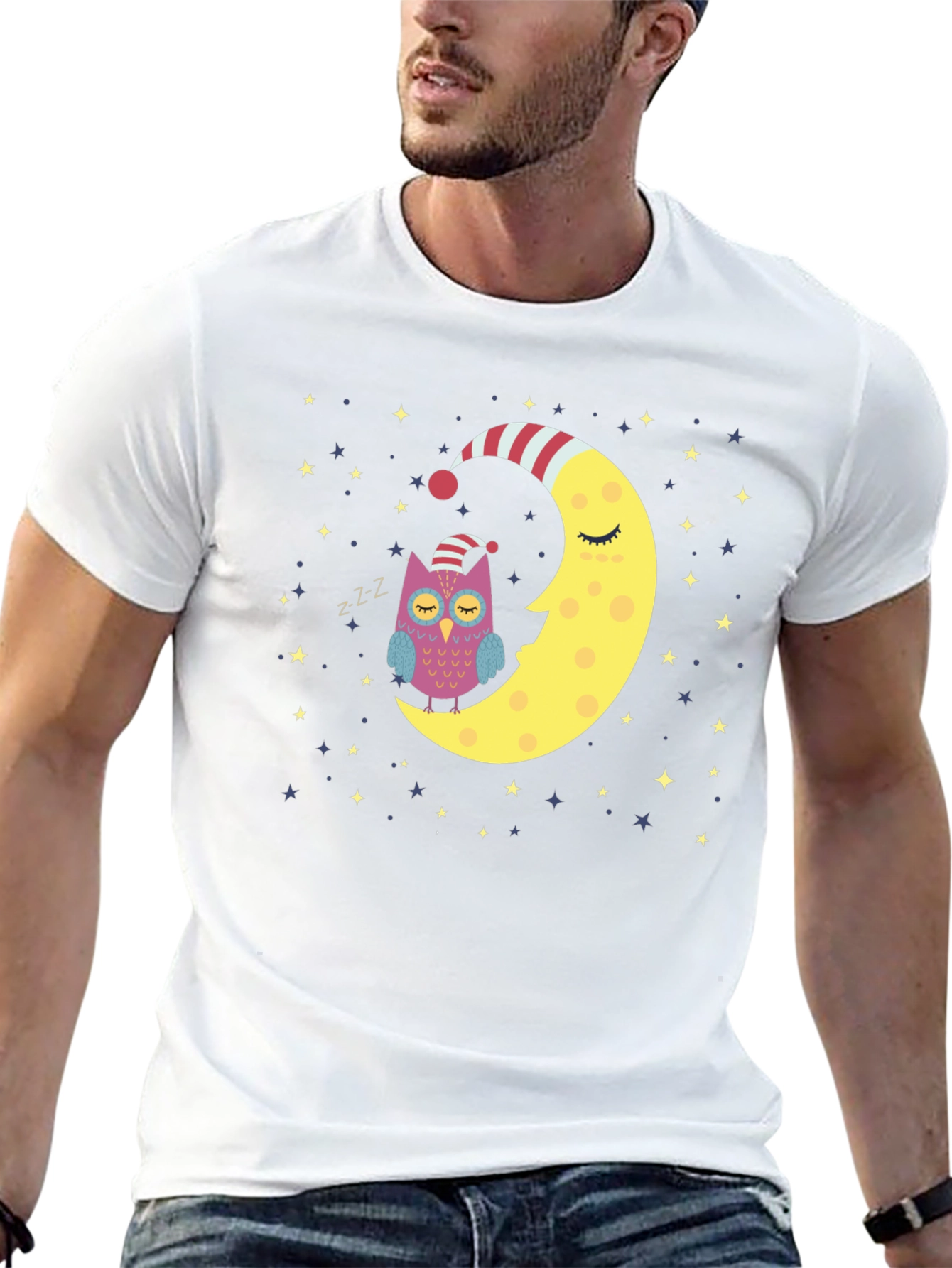 Dreamy Owl Moon T-Shirt - Sleepy Night Tee