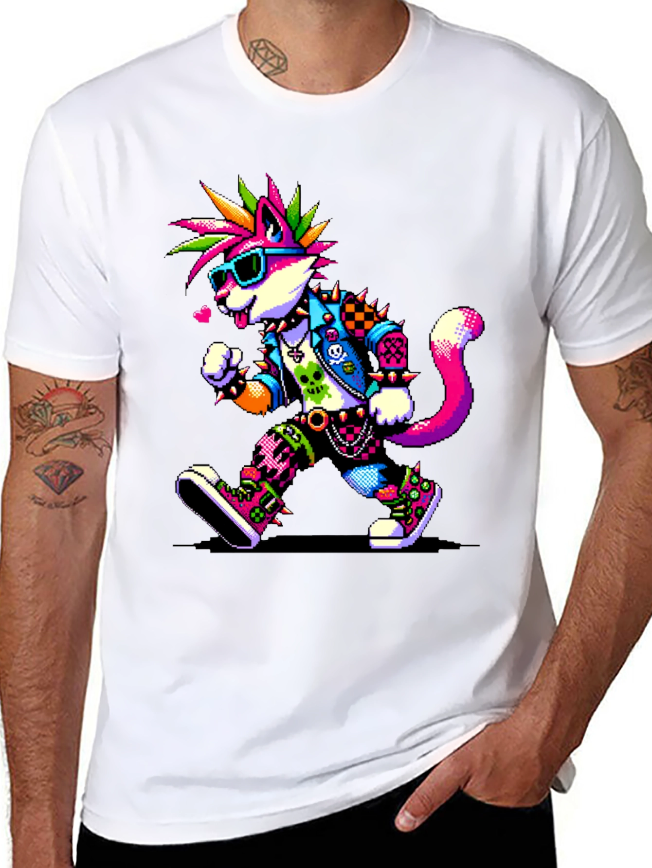 Punk Rock Cat T-Shirt