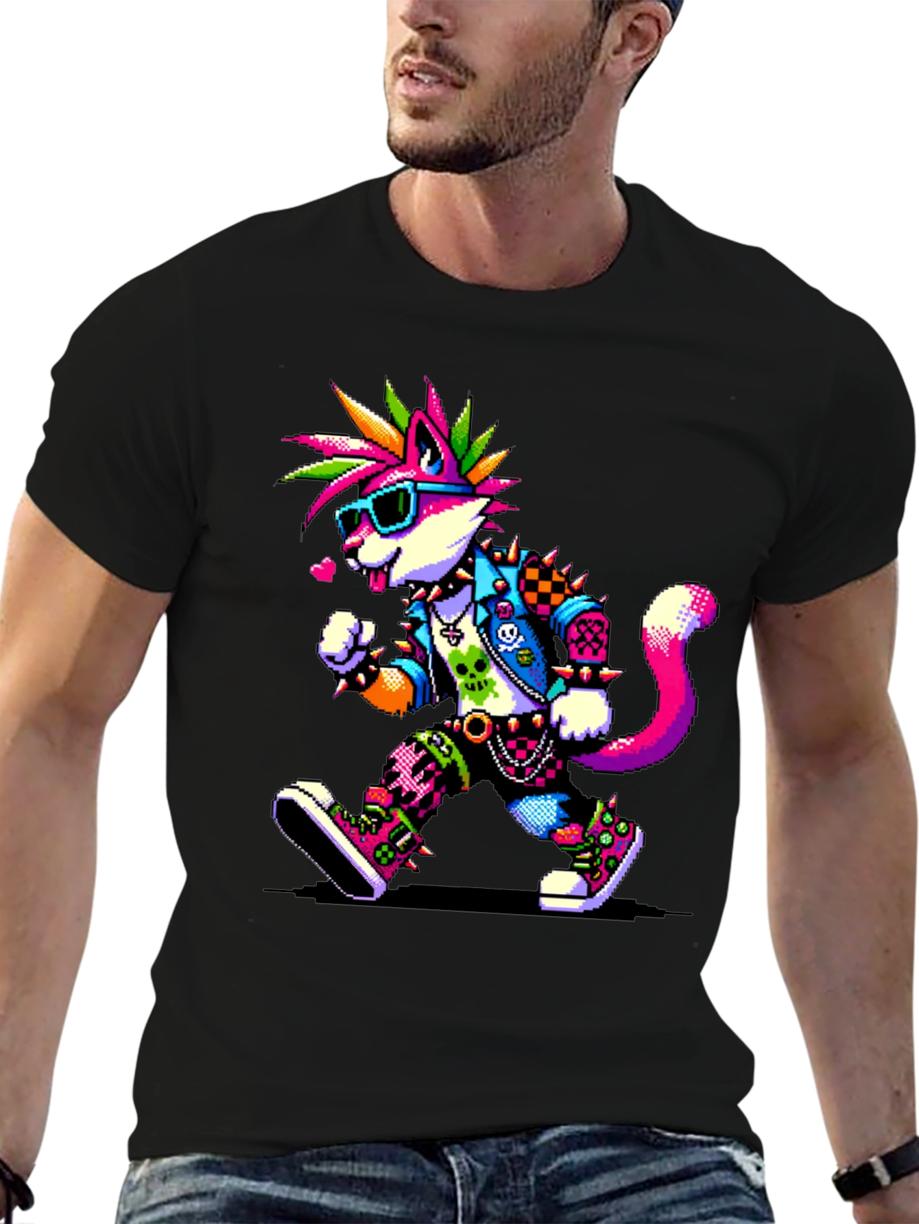 Punk Rock Cat T-Shirt
