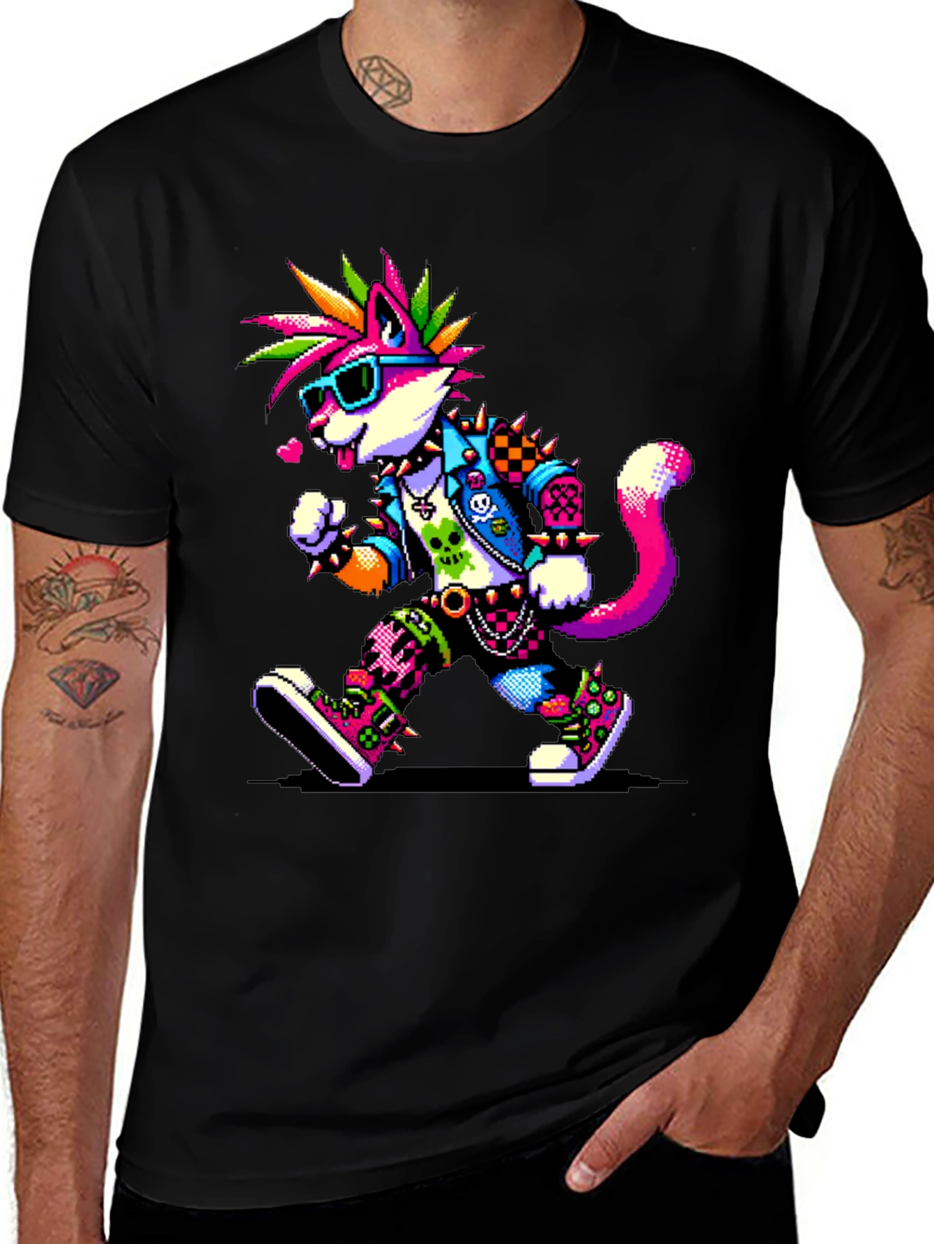Punk Rock Cat T-Shirt