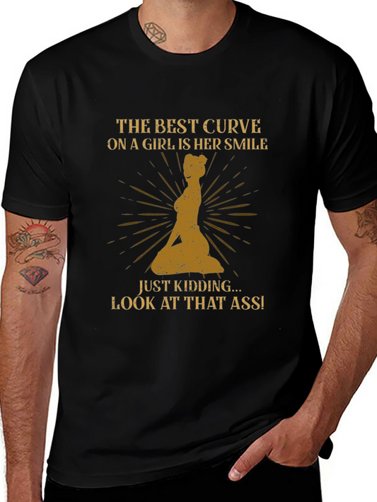 Humorous Slogan Graphic Tee - Best Curve