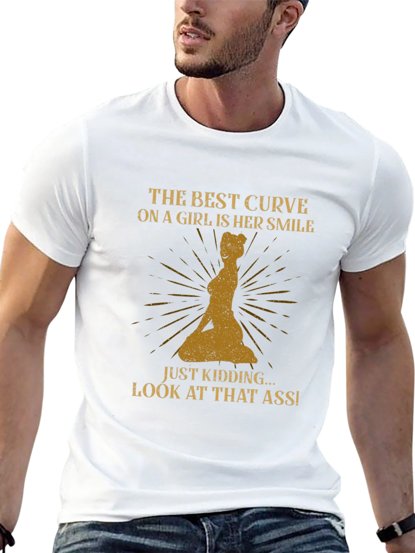 Humorous Slogan Graphic Tee - Best Curve
