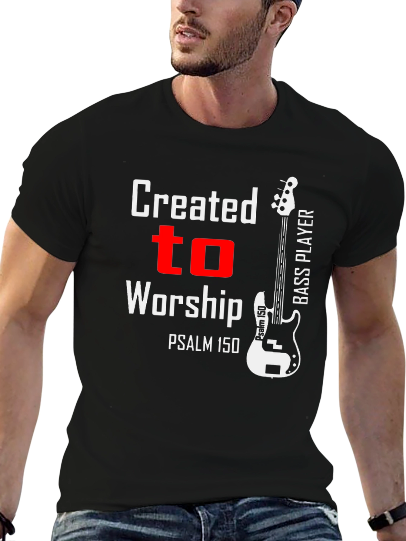 Created to Worship Bass Player Graphic Tee