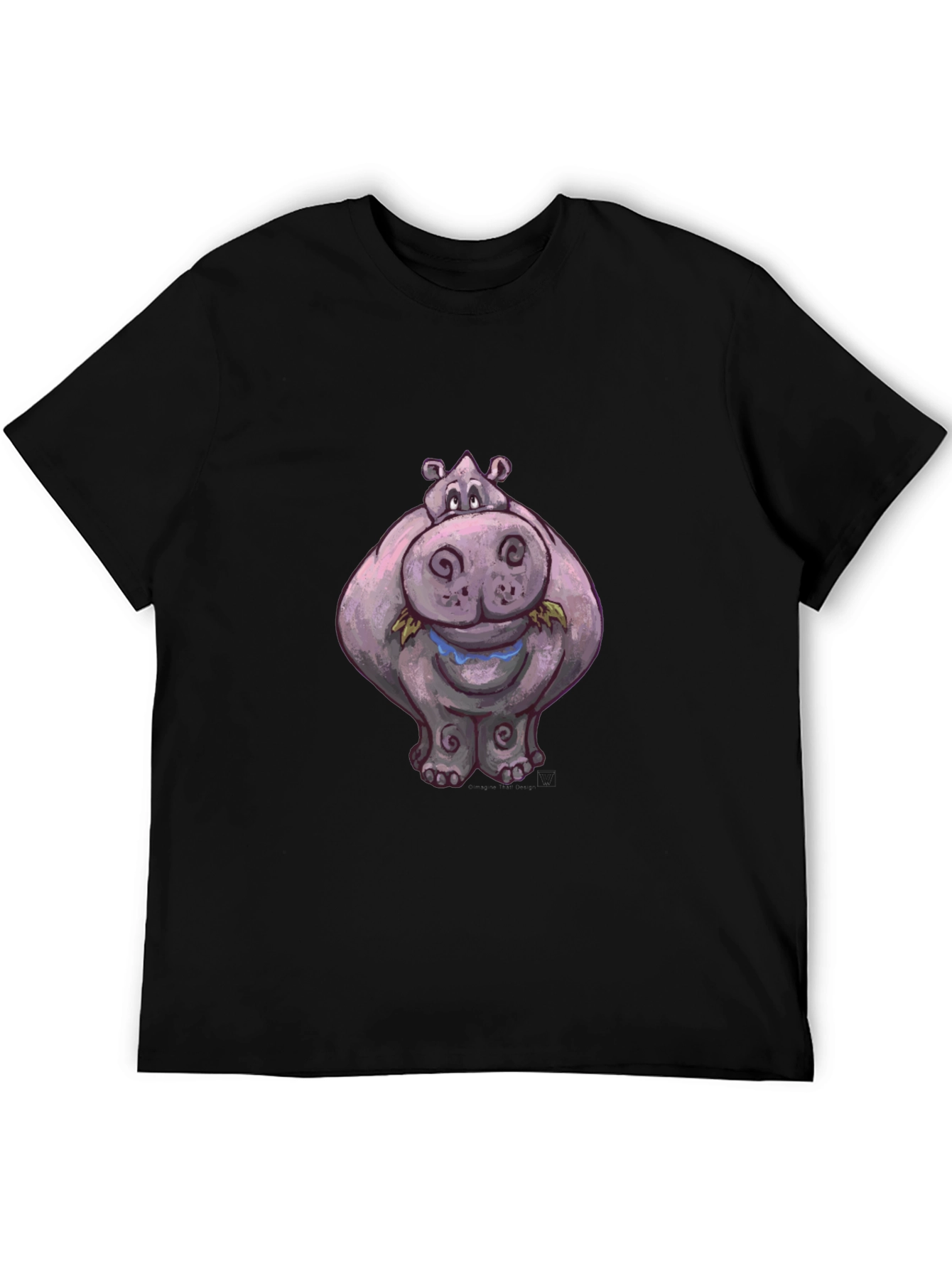 Hippo Graphic Tee - Black Cotton Casual Shirt