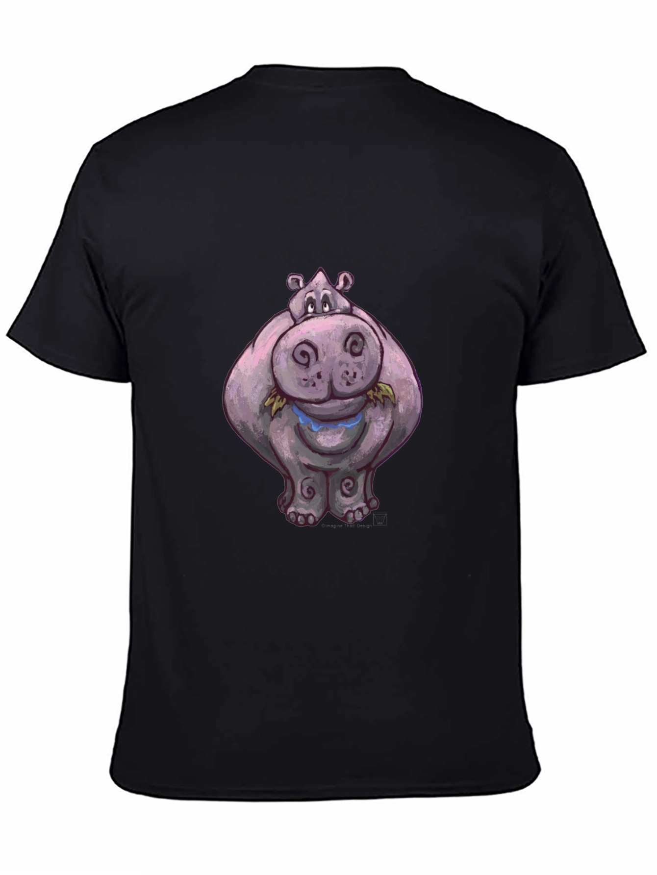 Hippo Graphic Tee - Black Cotton Casual Shirt