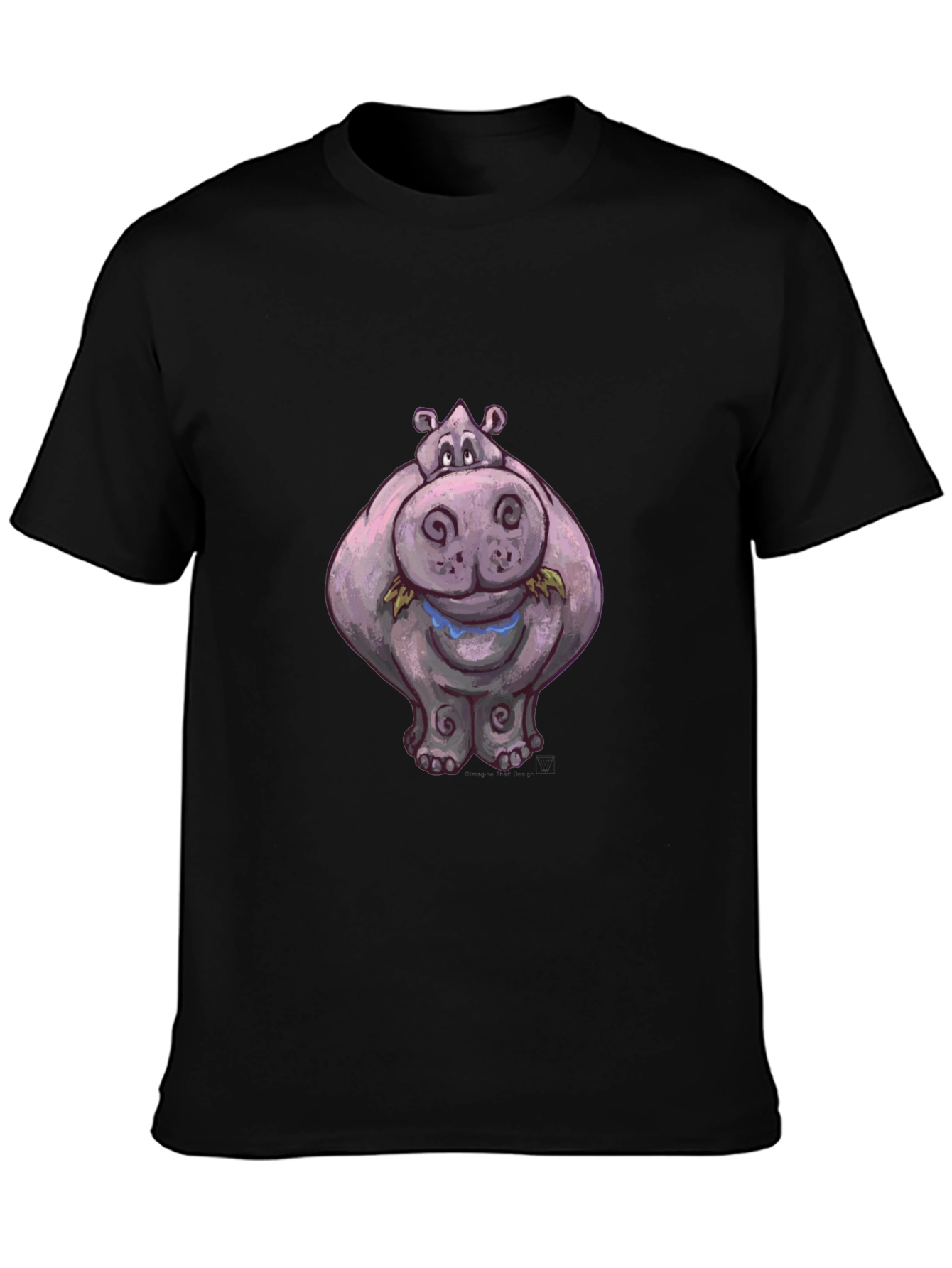 Hippo Graphic Tee - Black Cotton Casual Shirt