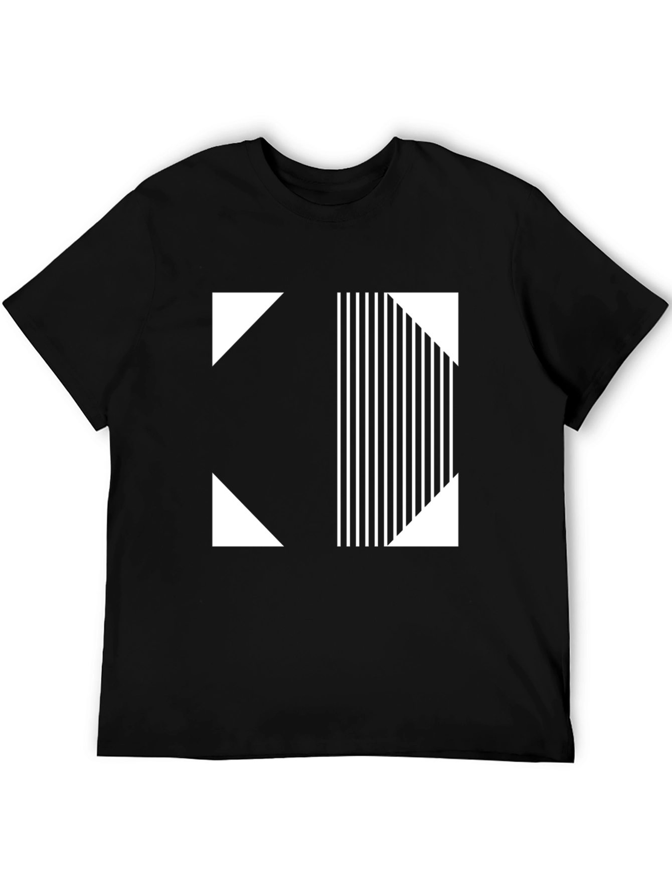 Modern Graphic Tee - Black and White Geometric Design