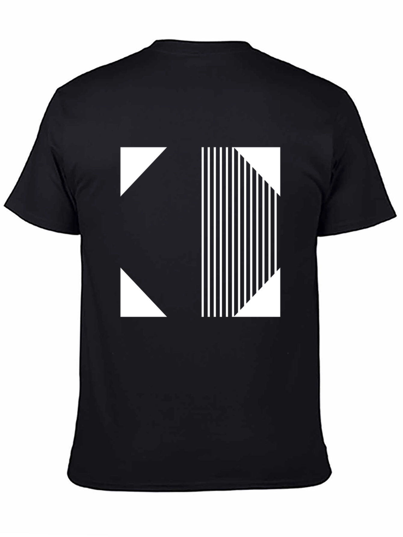 Modern Graphic Tee - Black and White Geometric Design