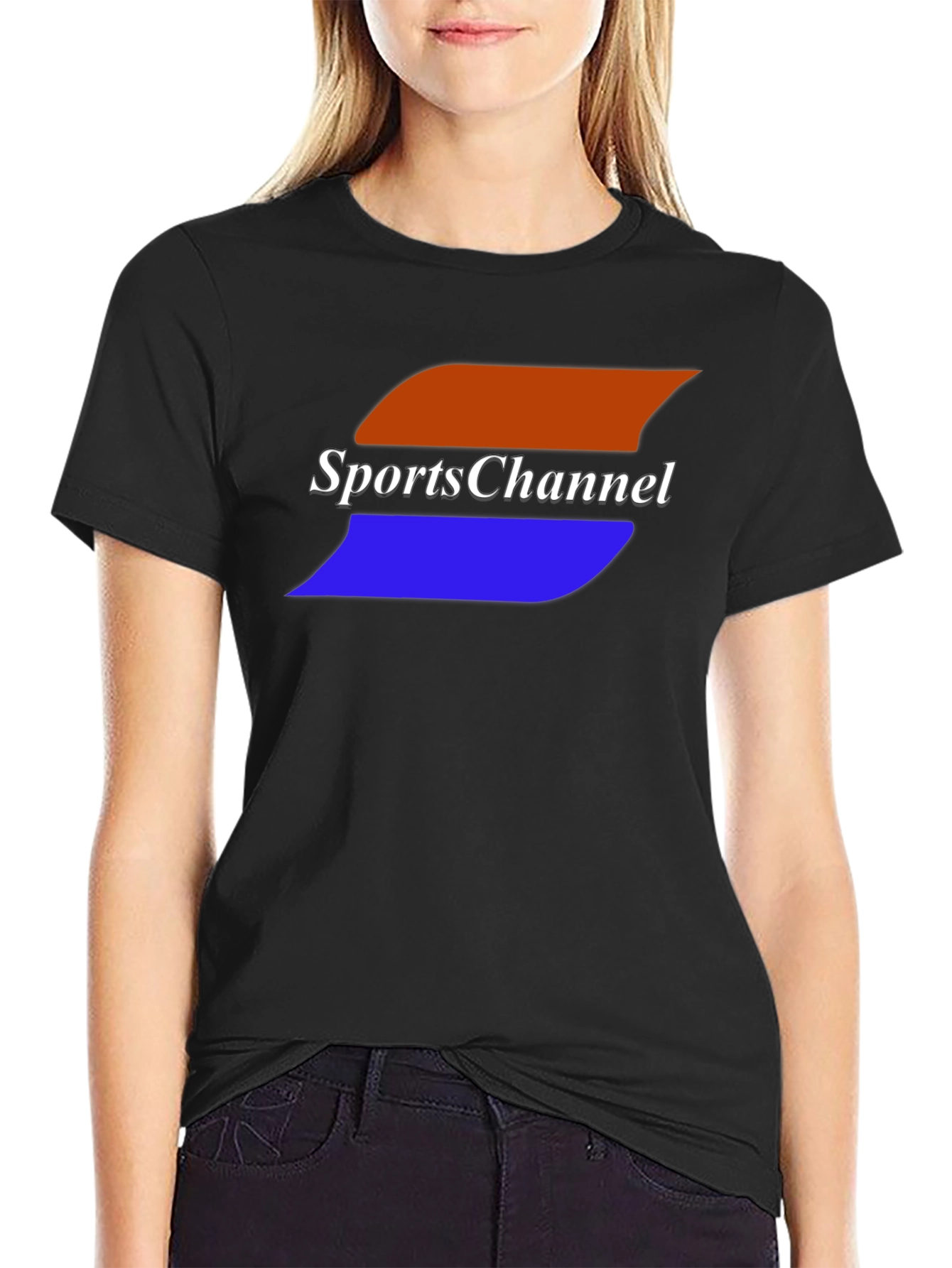Sports Channel Black Graphic Tee