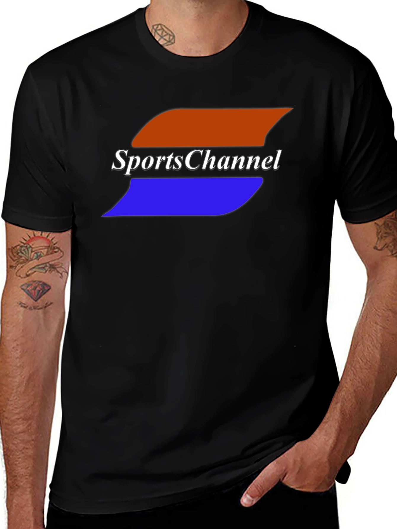 Sports Channel Black Graphic Tee