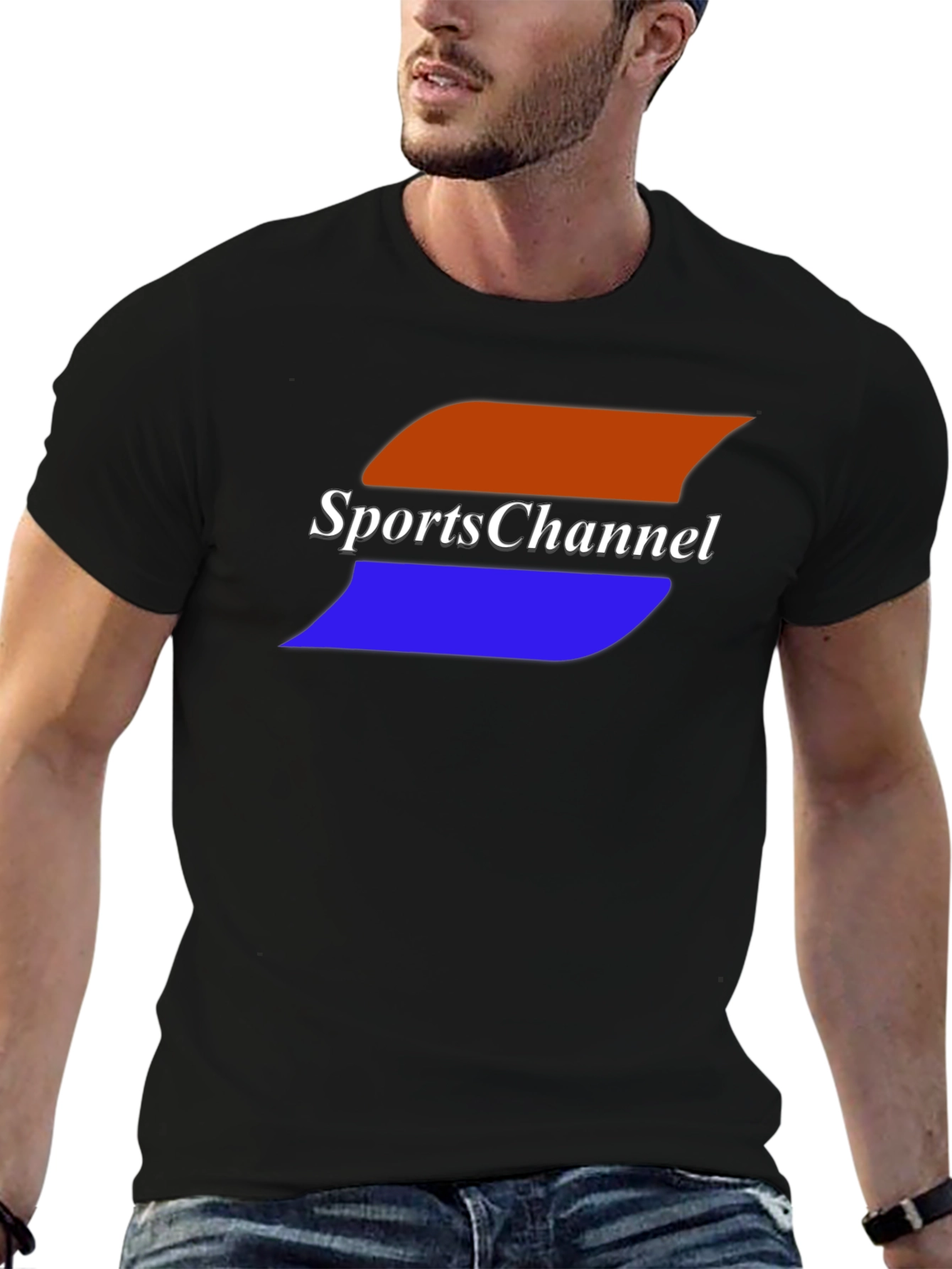 Sports Channel Black Graphic Tee