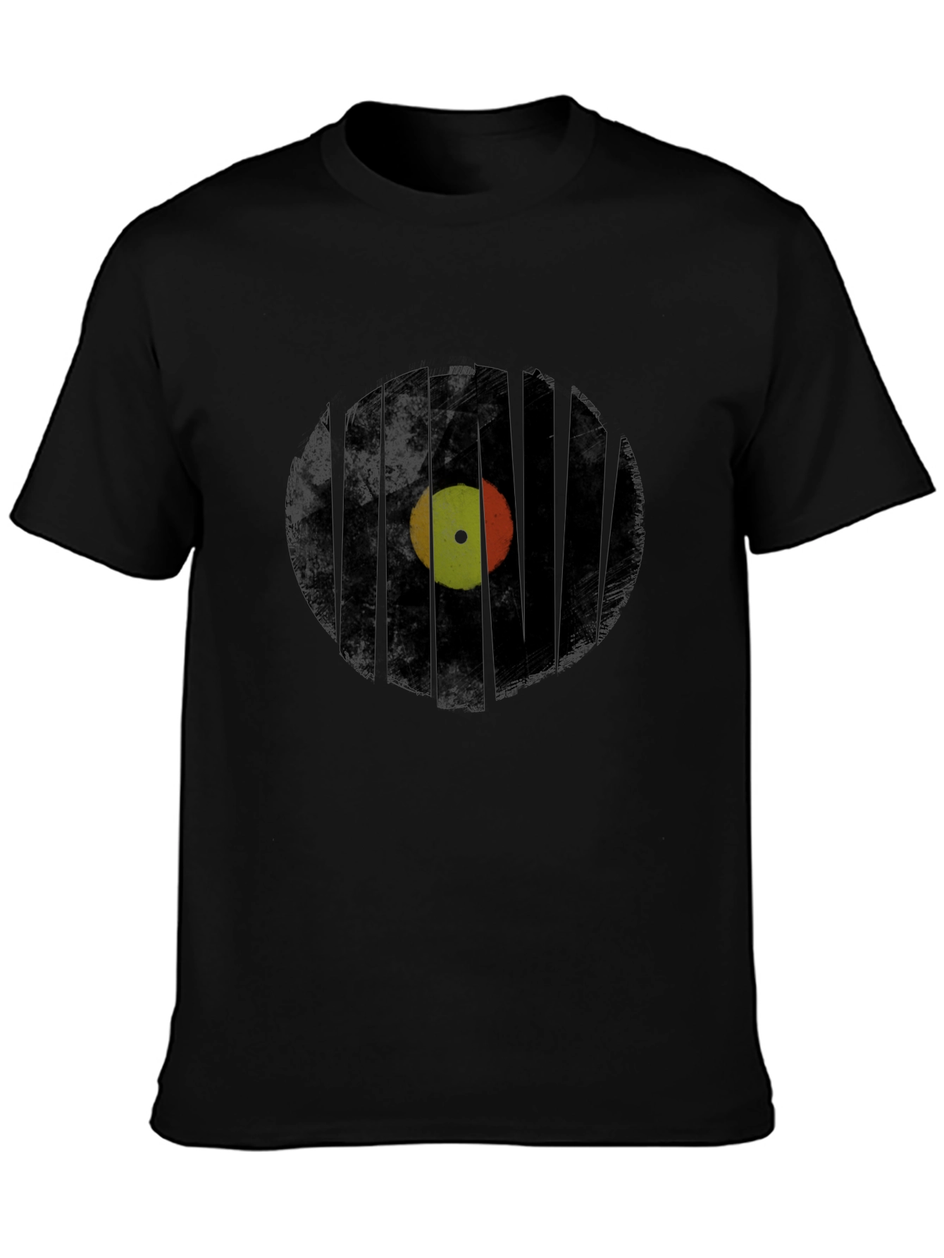 Retro Record Graphic T-Shirt - Black