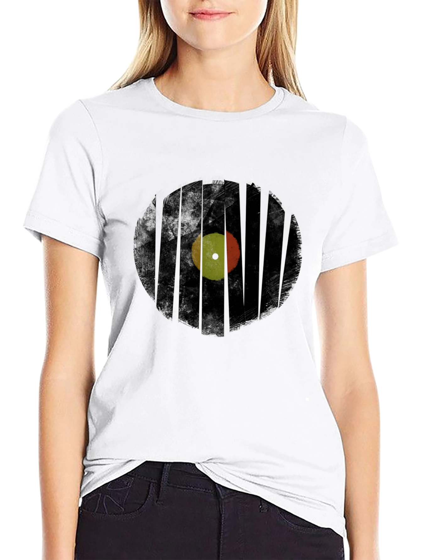 Retro Record Graphic T-Shirt - Black