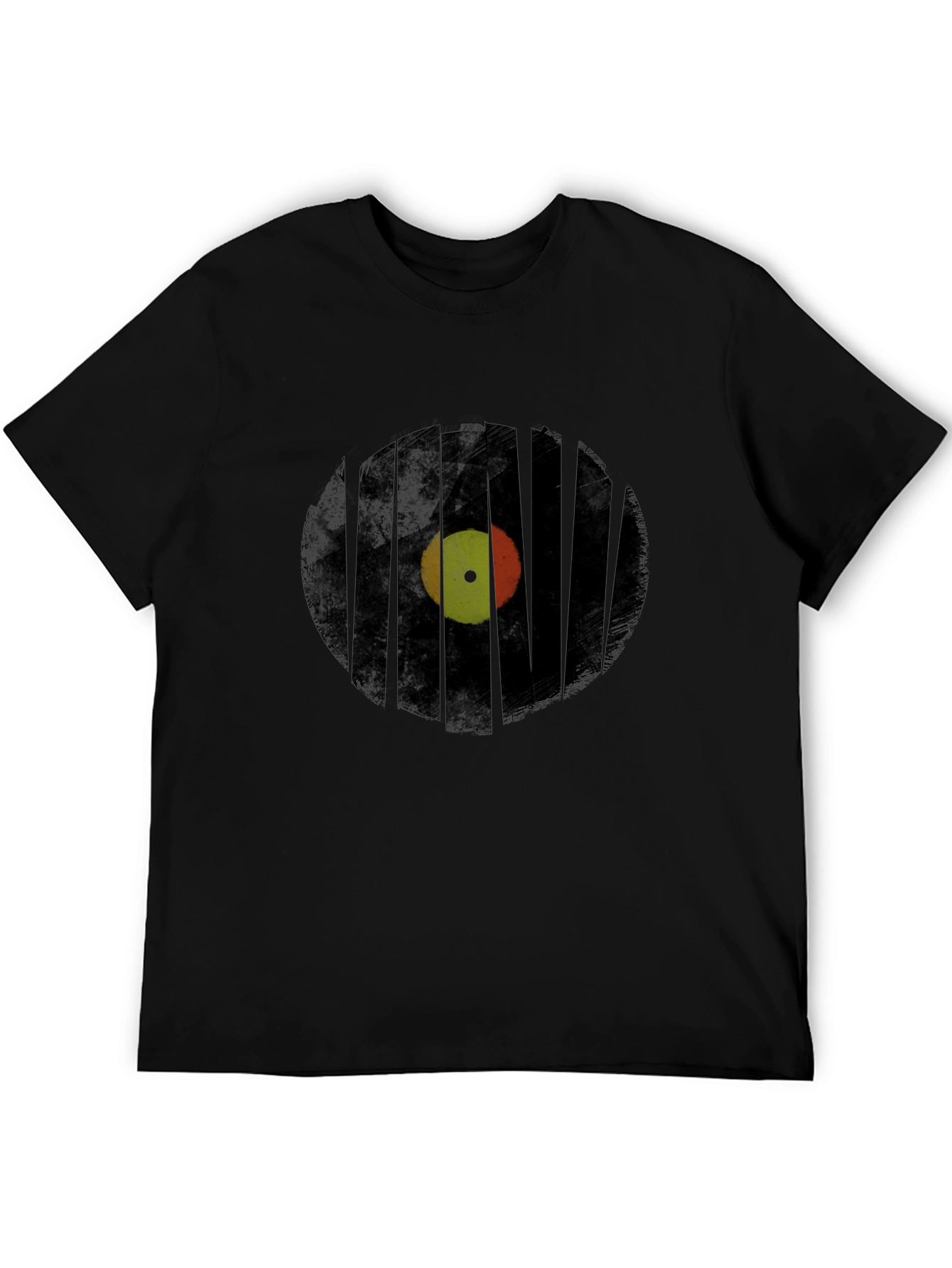 Retro Record Graphic T-Shirt - Black