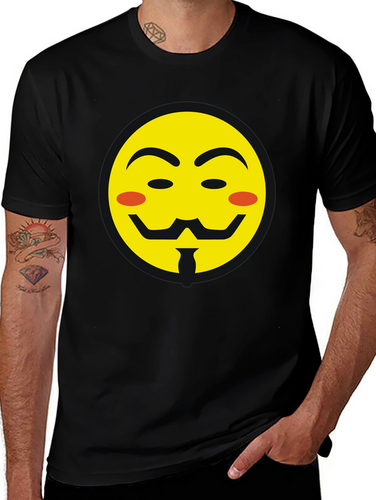 Anonymous Emoji Graphic Black T-Shirt