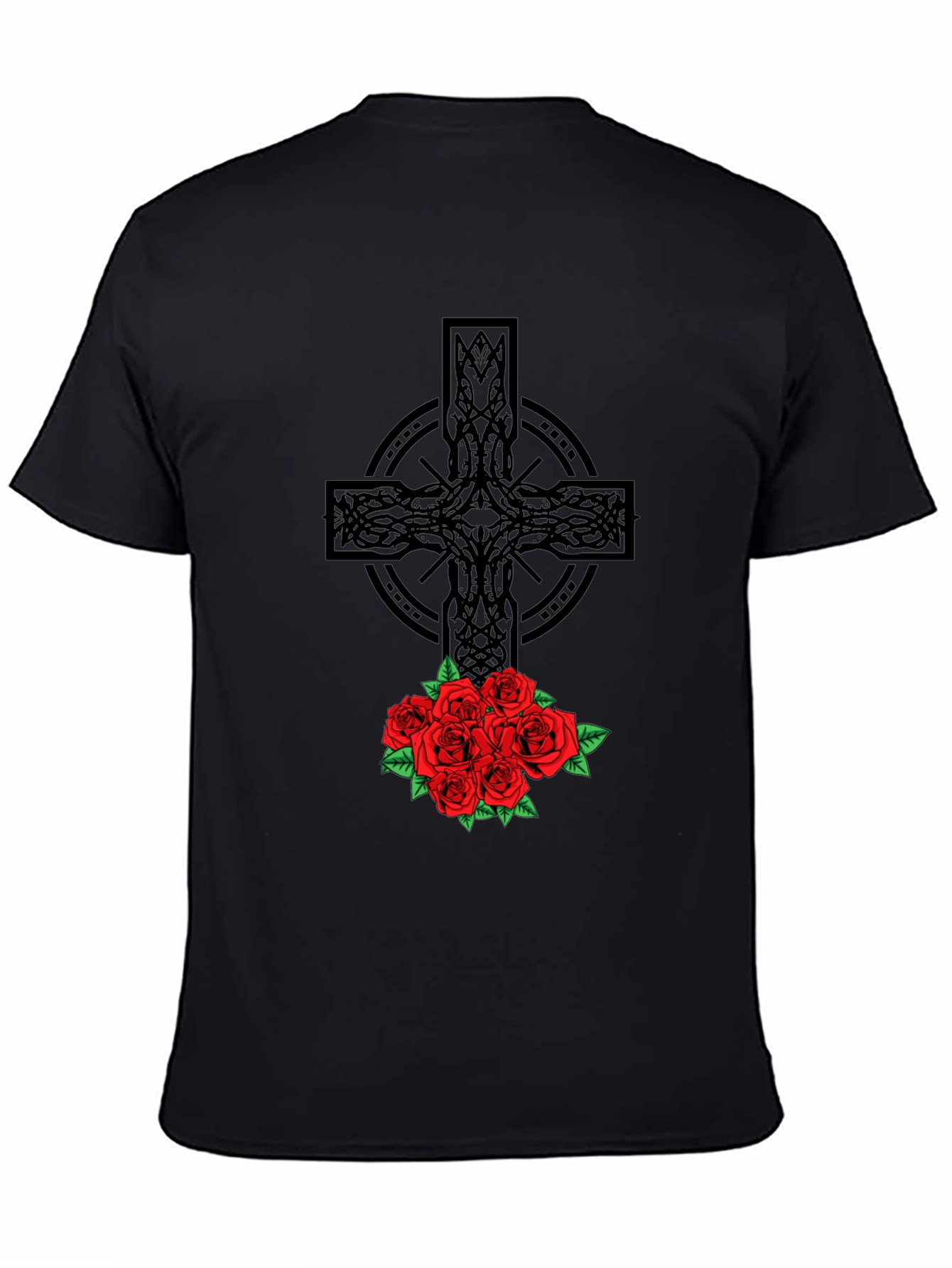 Celtic Cross & Roses Graphic Tee