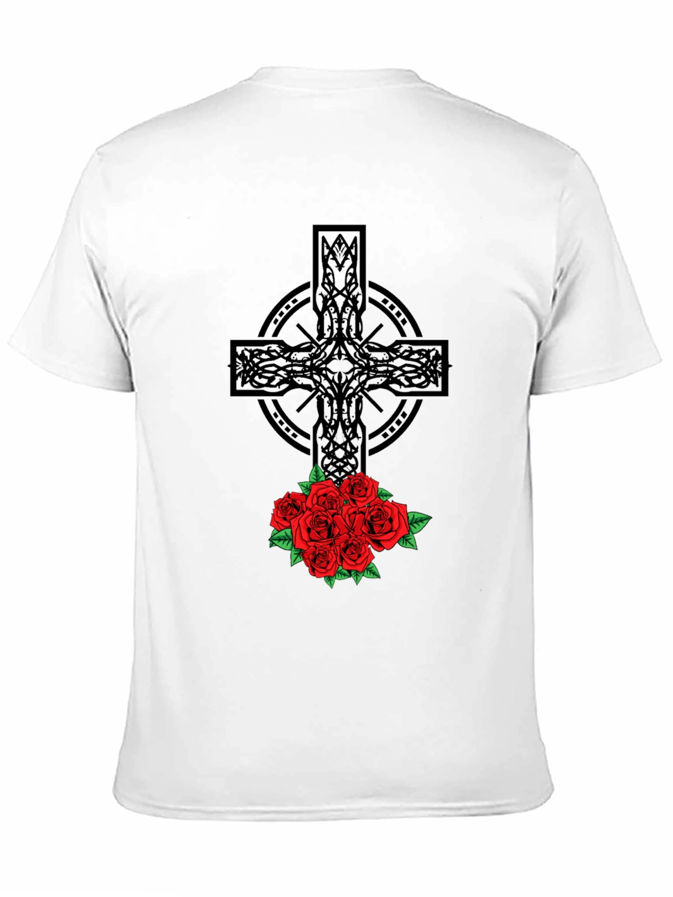 Celtic Cross & Roses Graphic Tee