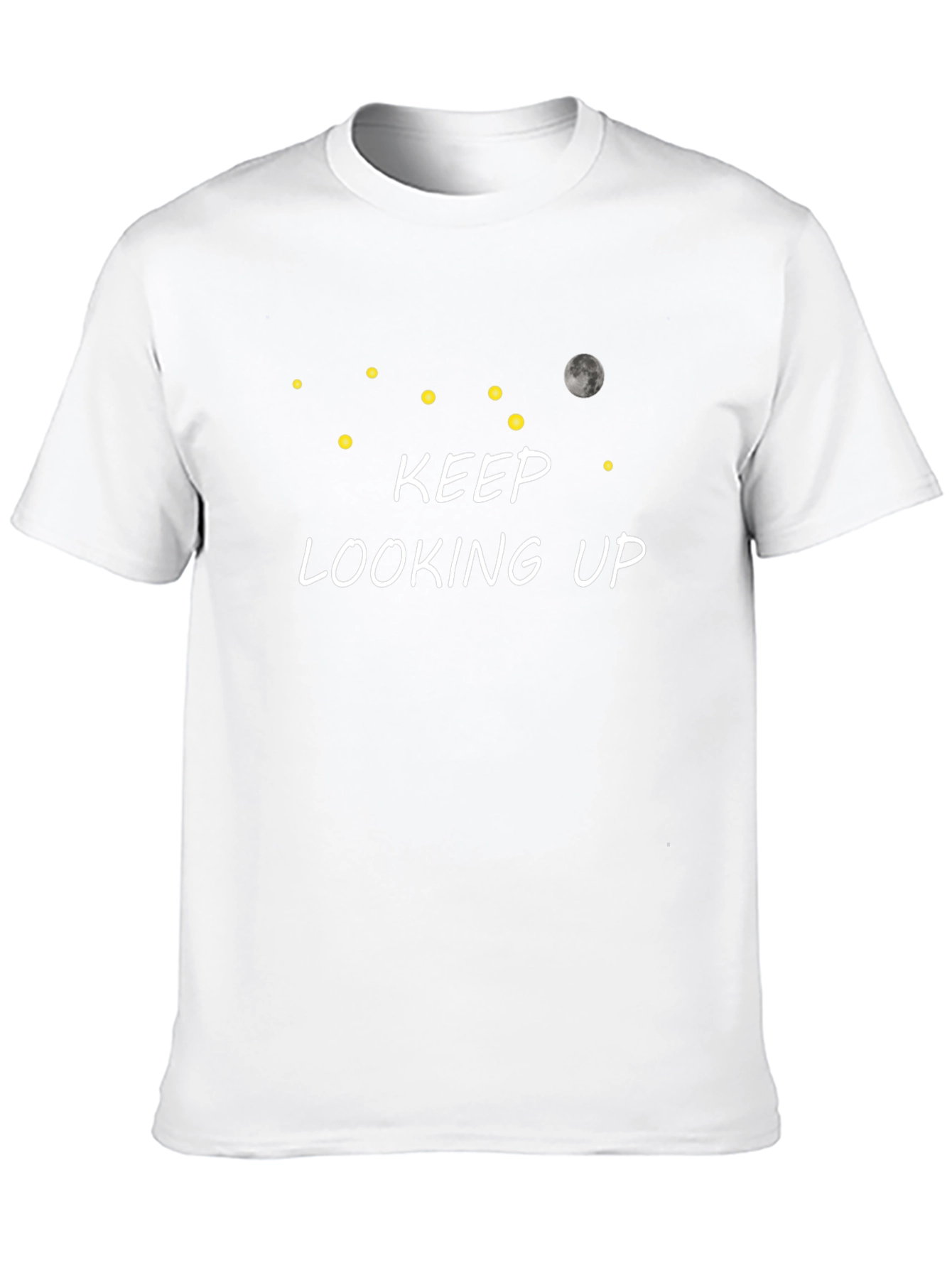 Keep Looking Up Black T-Shirt - Inspirational Moon Stars