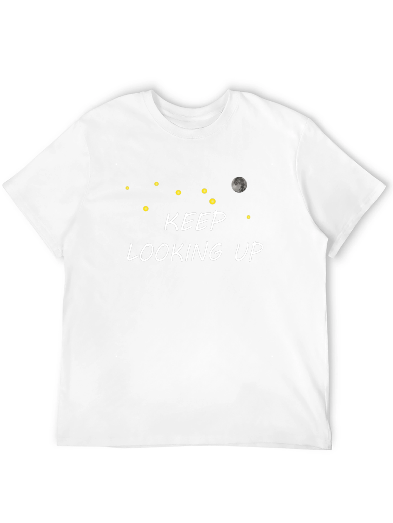 Keep Looking Up Black T-Shirt - Inspirational Moon Stars