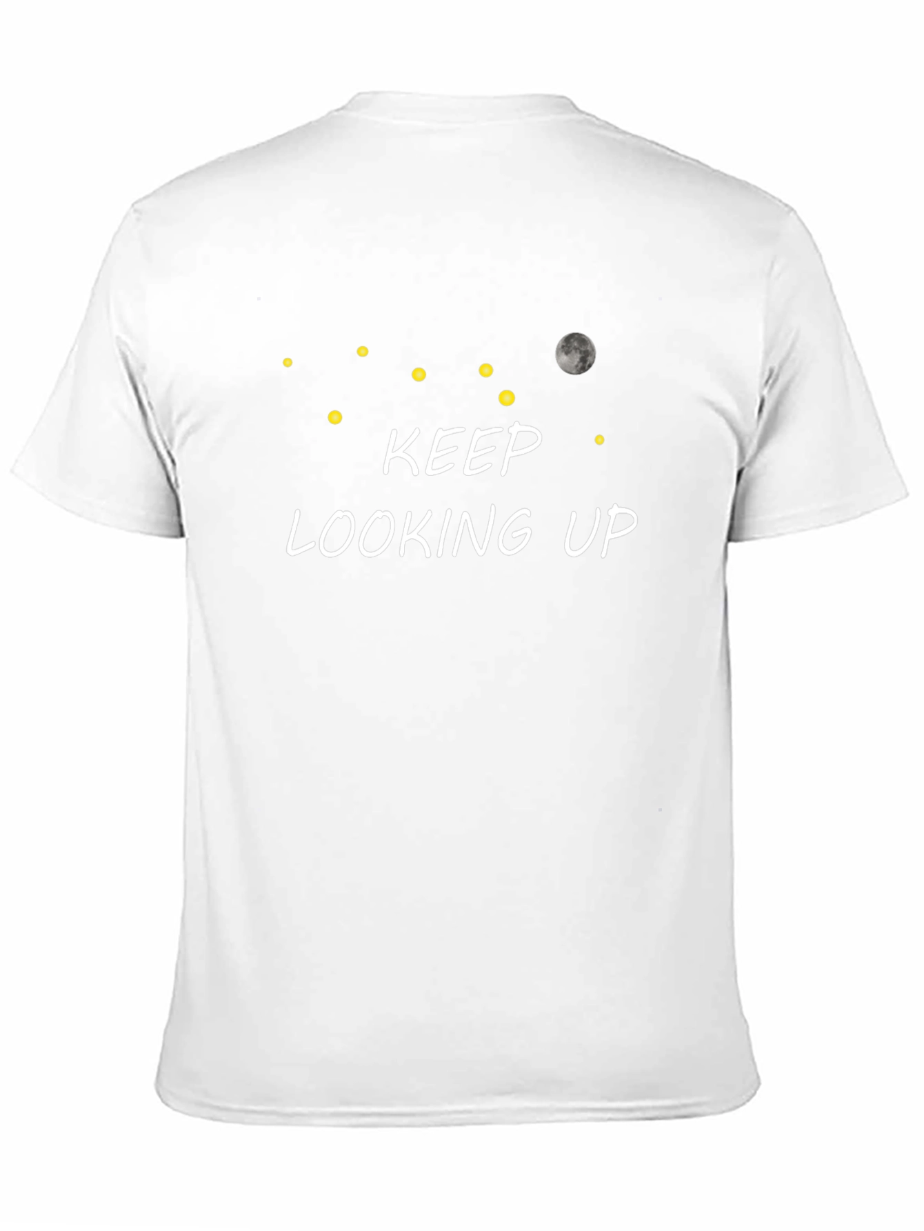 Keep Looking Up Black T-Shirt - Inspirational Moon Stars