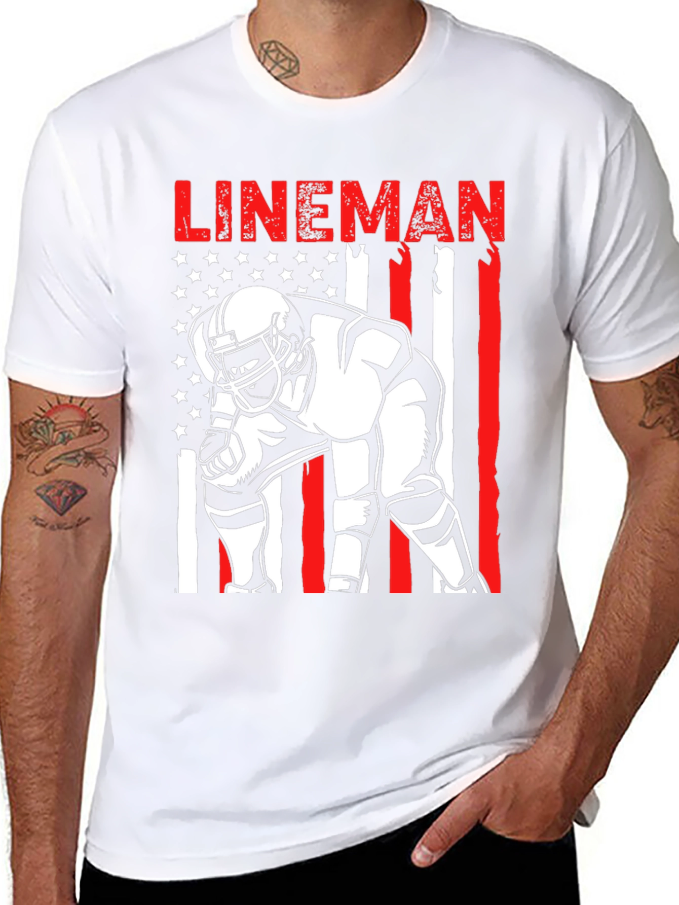 Lineman American Flag T-Shirt