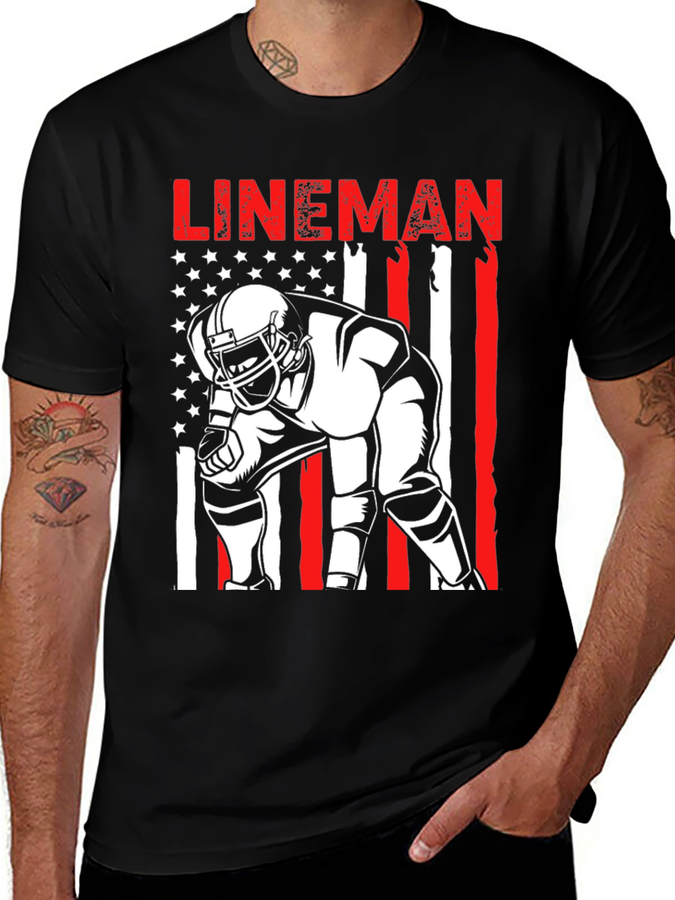 Lineman American Flag T-Shirt