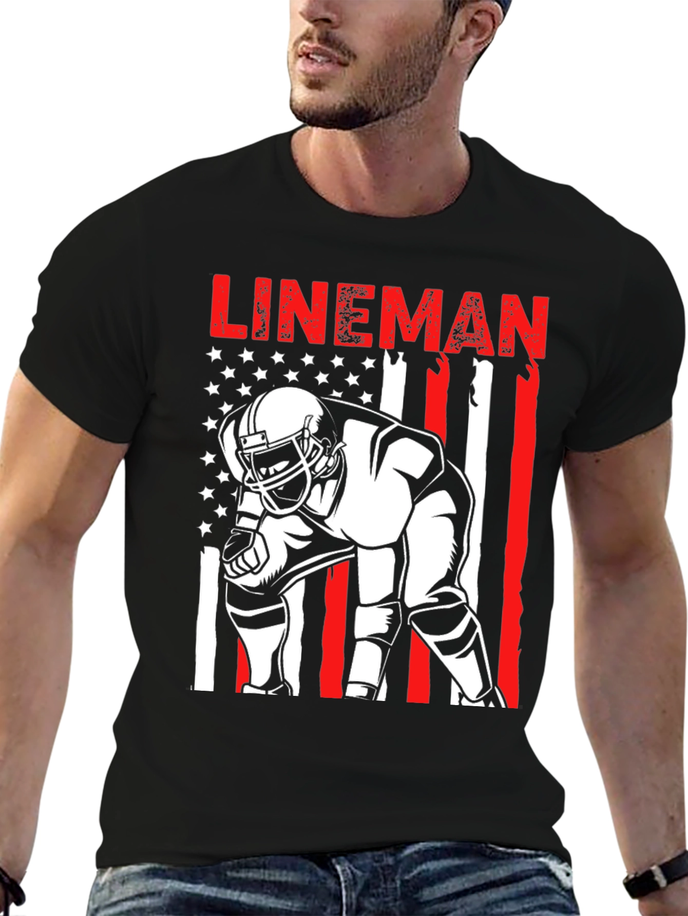 Lineman American Flag T-Shirt
