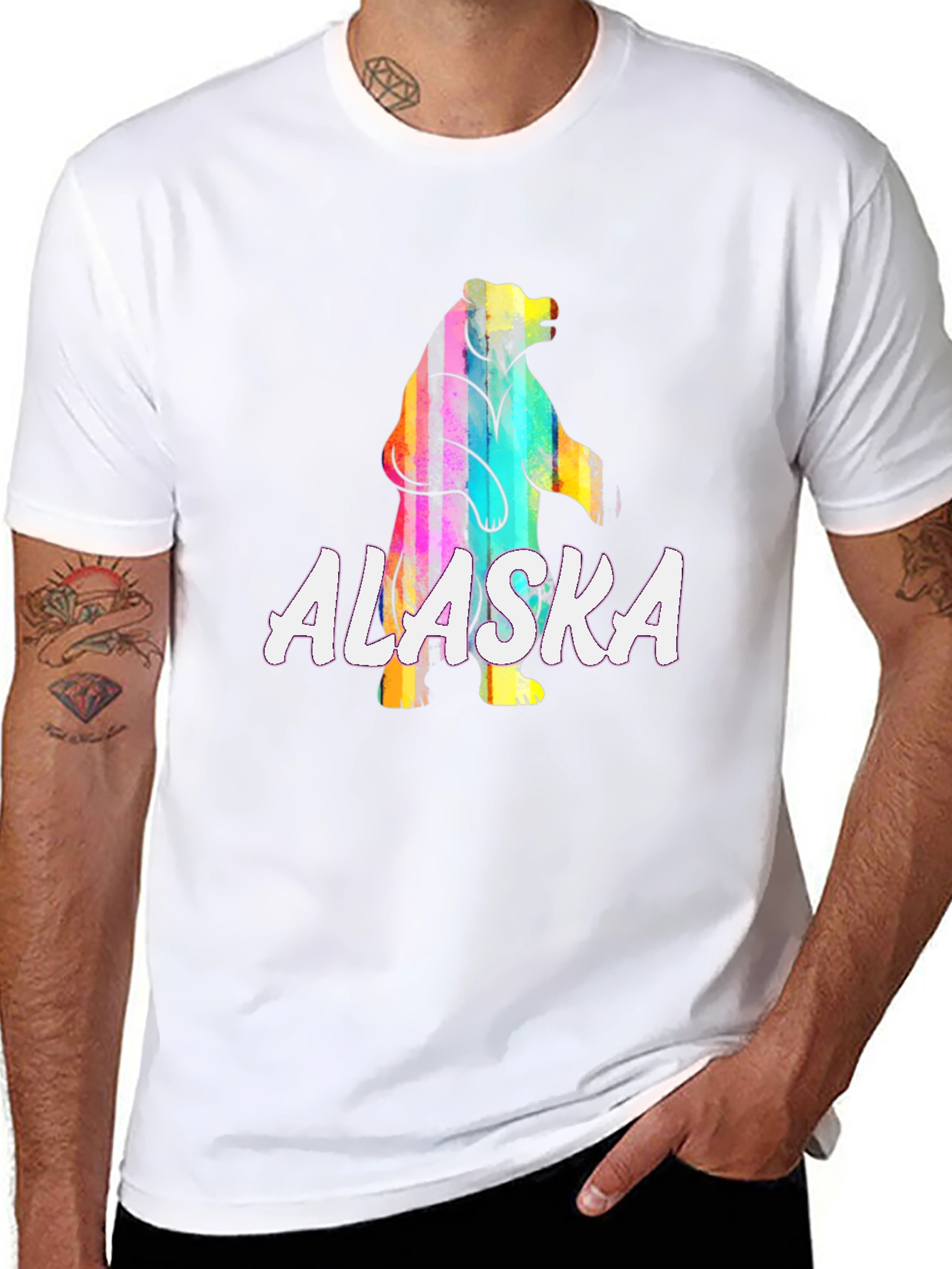 Alaska Bear Graphic T-Shirt - Vivid Print Tee