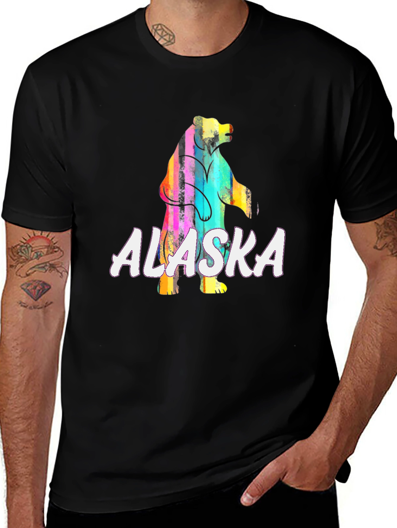 Alaska Bear Graphic T-Shirt - Vivid Print Tee