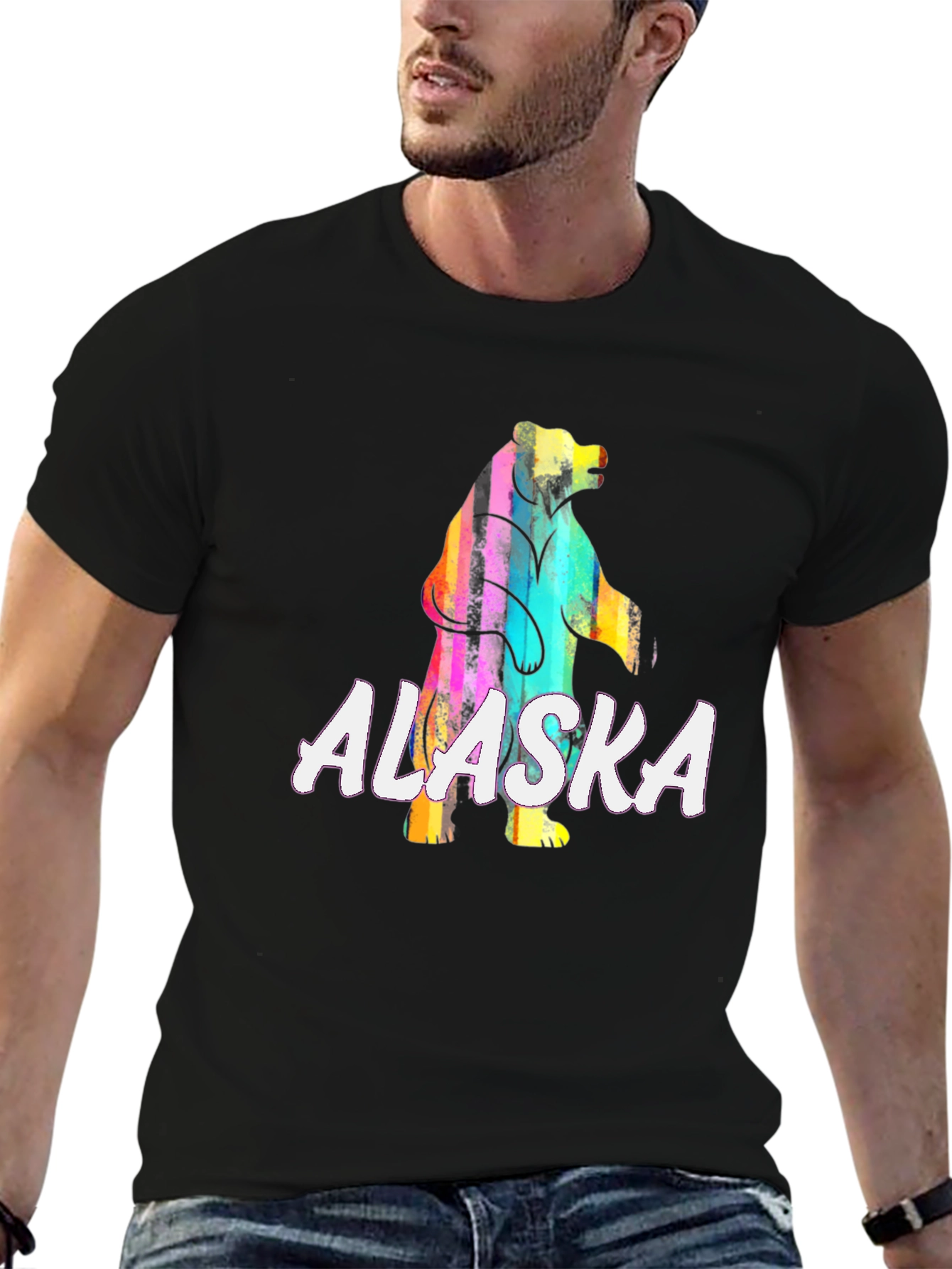 Alaska Bear Graphic T-Shirt - Vivid Print Tee