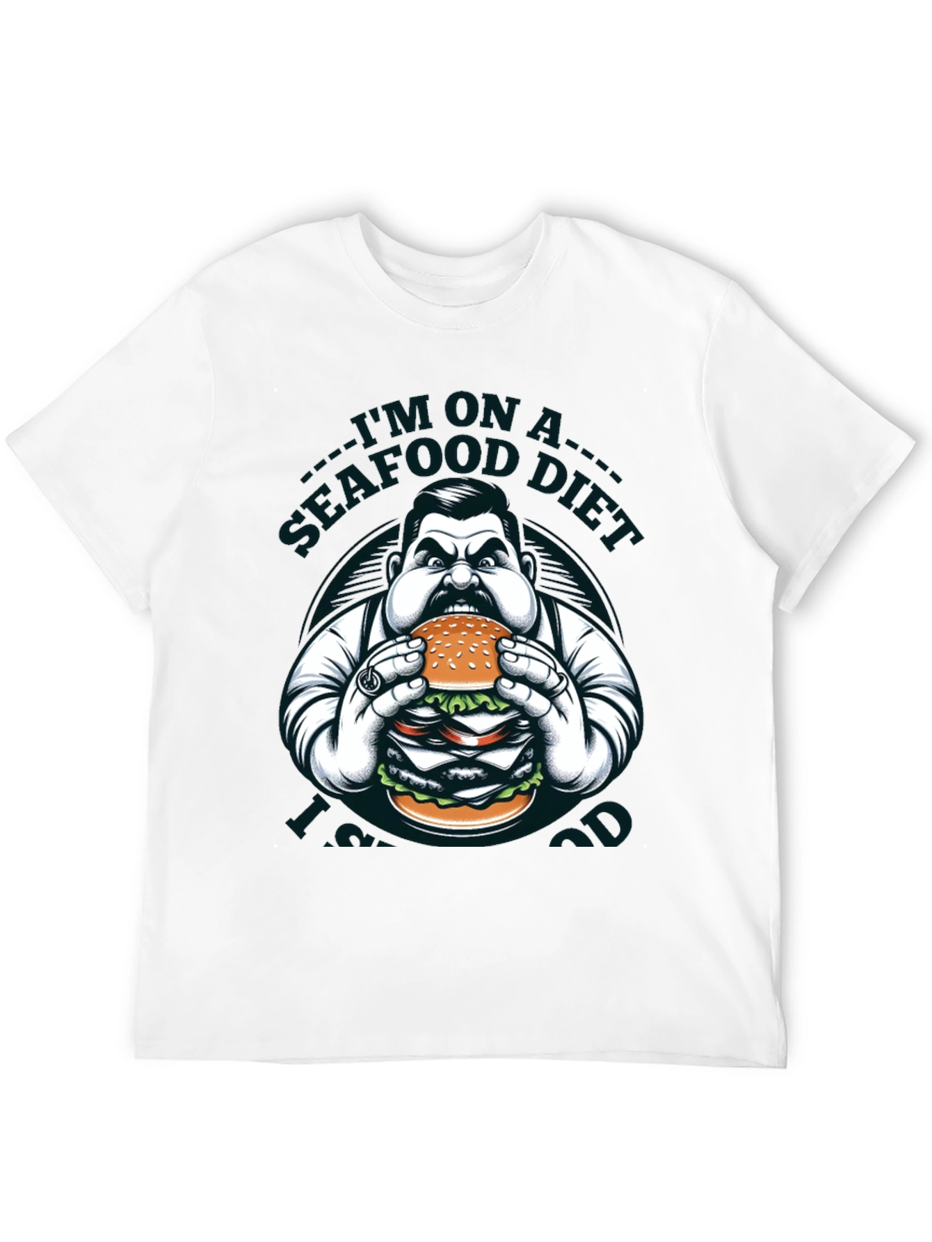 Seafood Diet Funny Graphic Tee