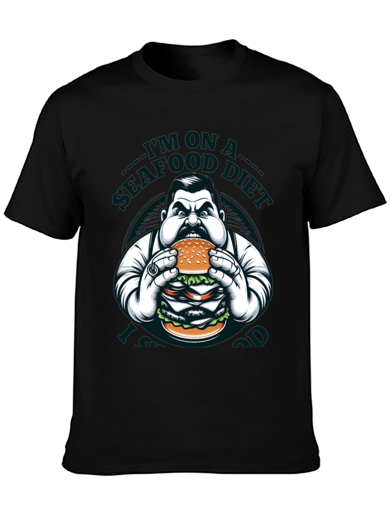 Seafood Diet Funny Graphic Tee