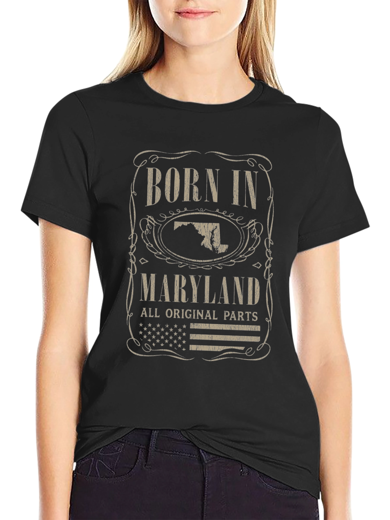 Born In Maryland T-Shirt All Original Parts