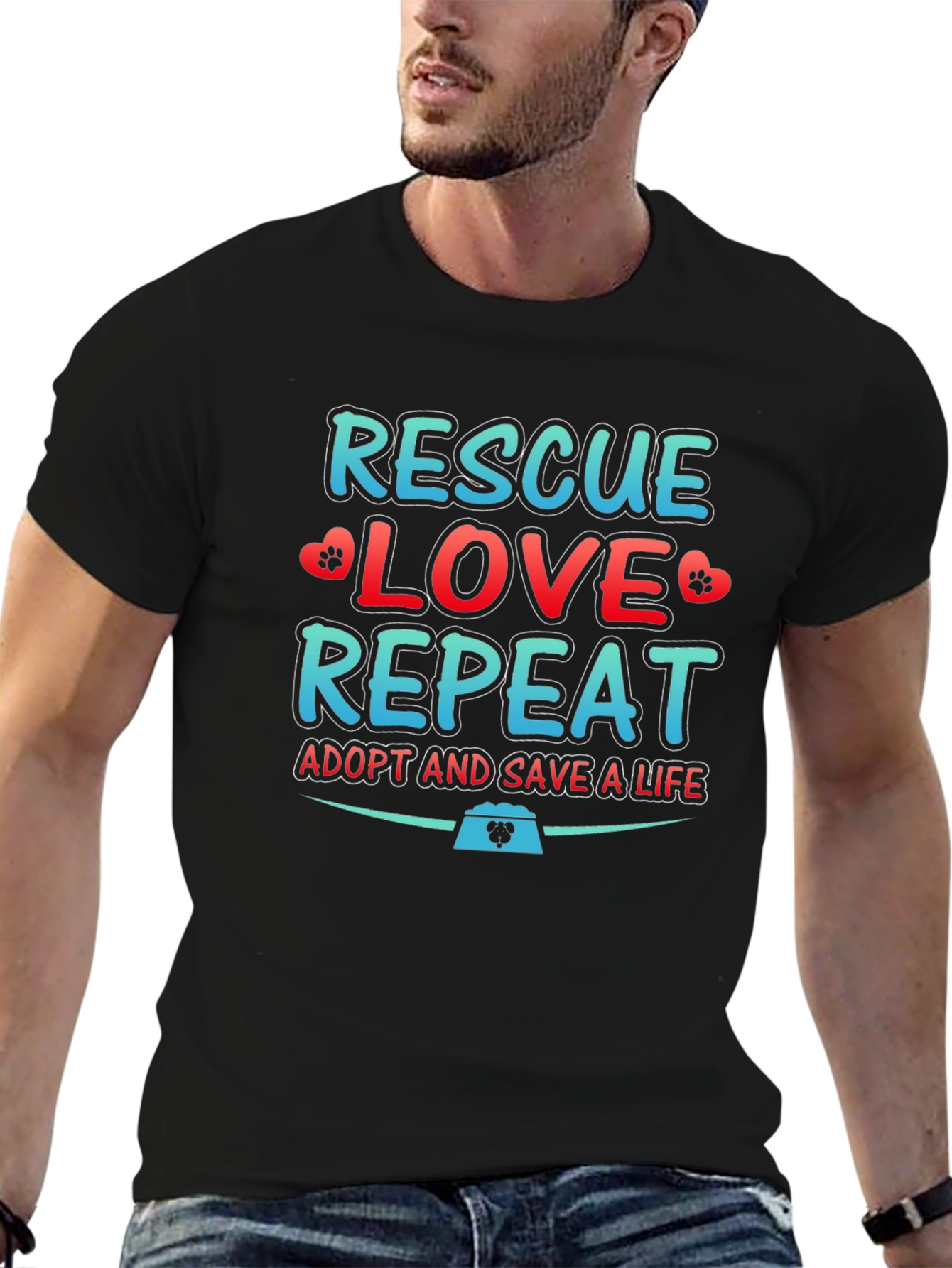 Rescue Love Repeat Graphic T-Shirt