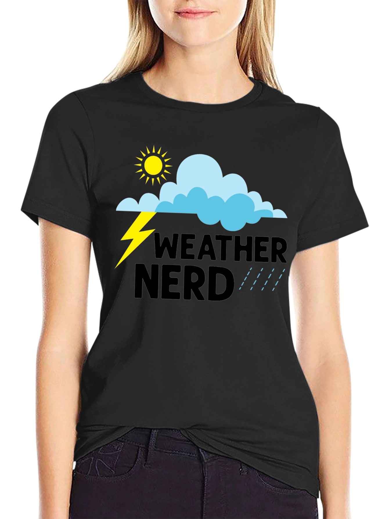 Weather Nerd Graphic T-Shirt - Black Cotton Tee