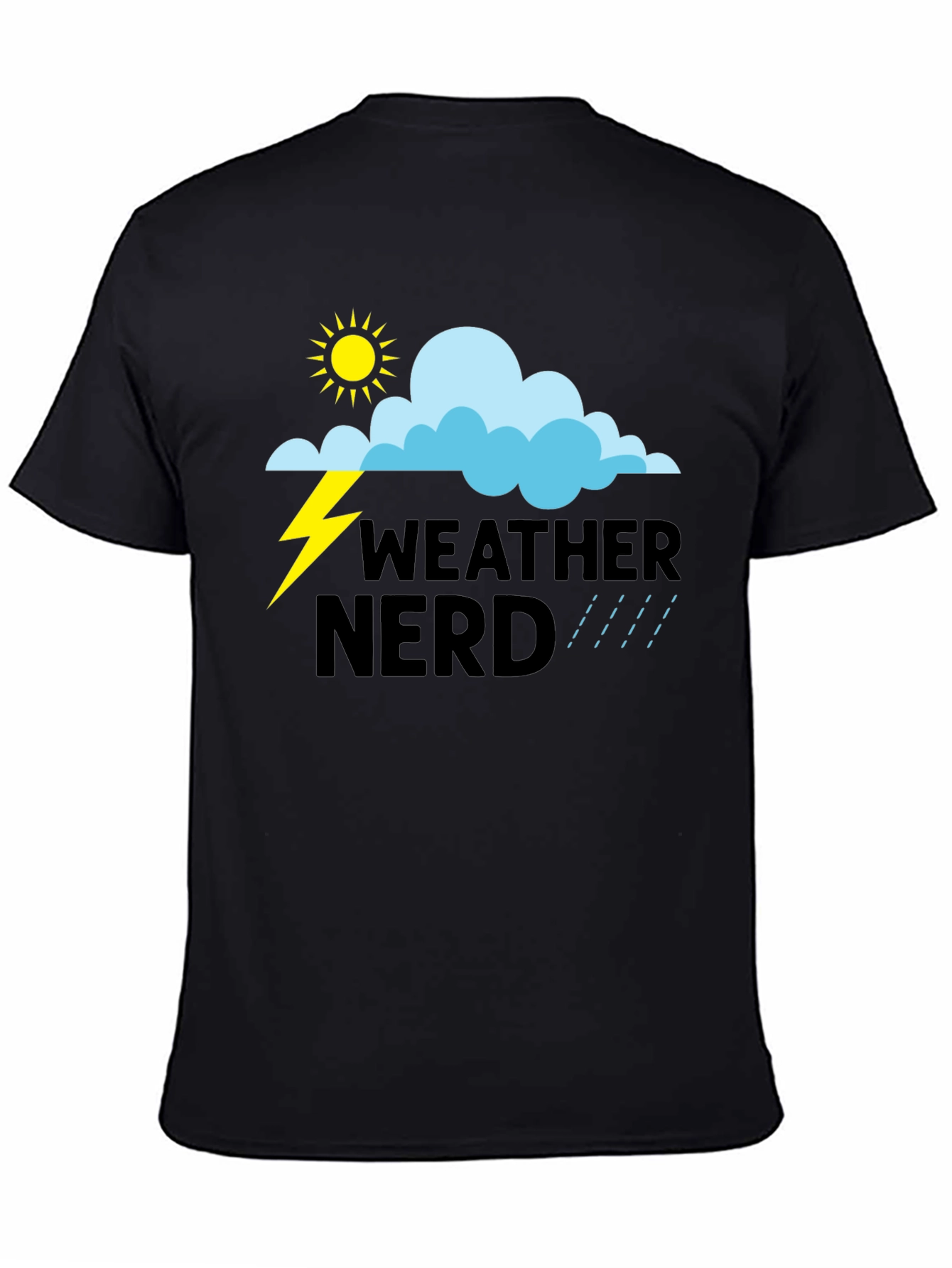 Weather Nerd Graphic T-Shirt - Black Cotton Tee