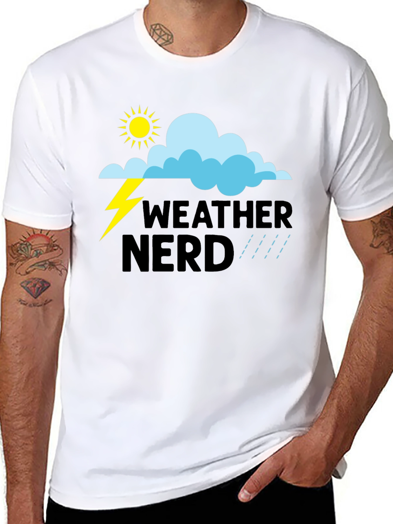 Weather Nerd Graphic T-Shirt - Black Cotton Tee
