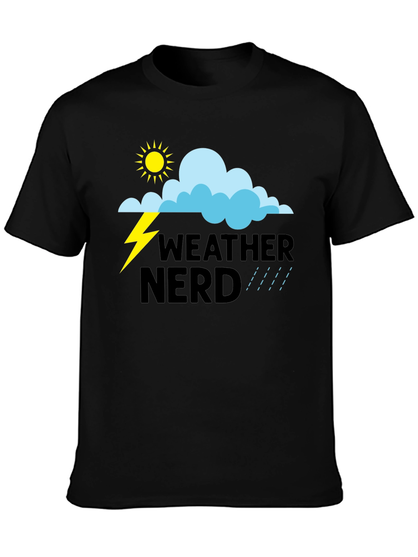 Weather Nerd Graphic T-Shirt - Black Cotton Tee