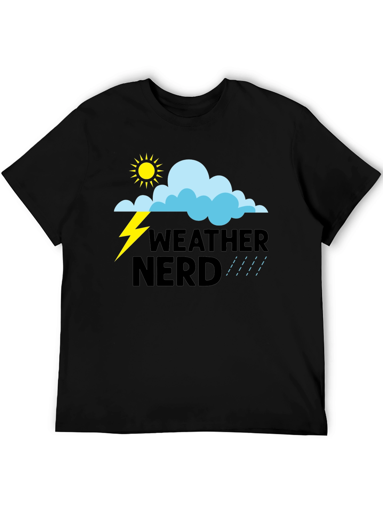 Weather Nerd Graphic T-Shirt - Black Cotton Tee