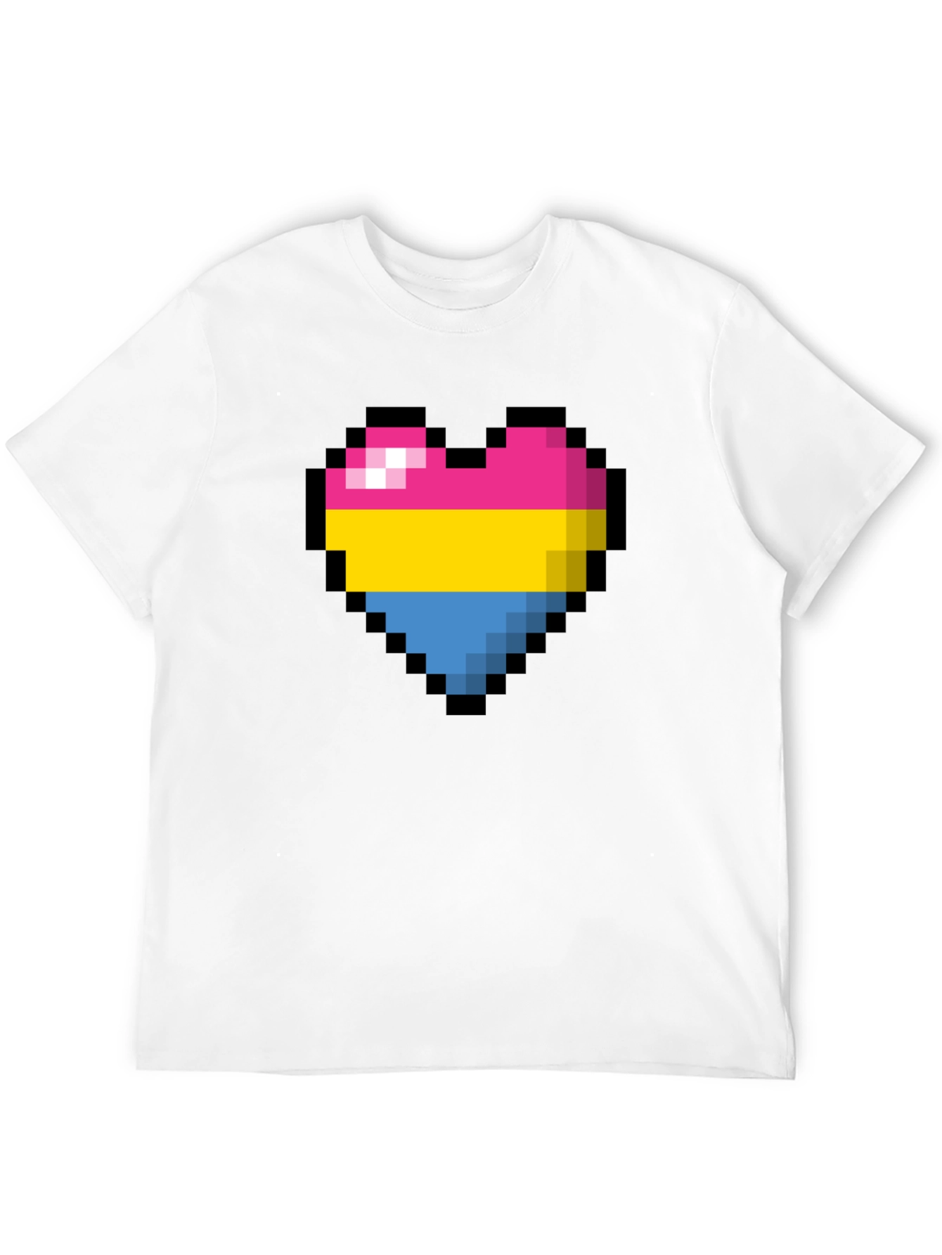 Pansexual Pride Pixel Heart T-Shirt